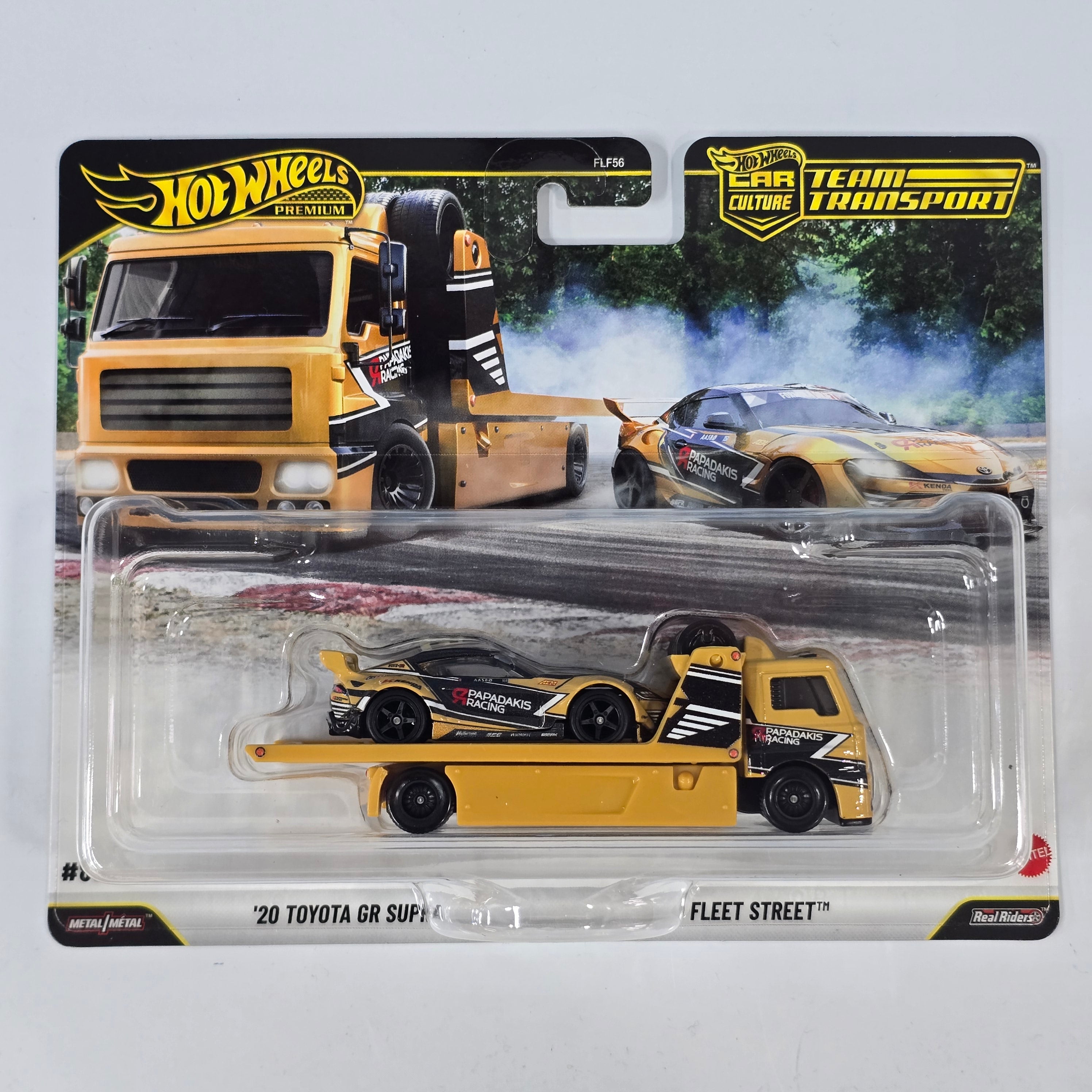 HOT WHEELS PREMIUM TEAM TRANSPORT 20 TOYOTA GR SUPRA + FLEET FLYER #86 DASH J 2025