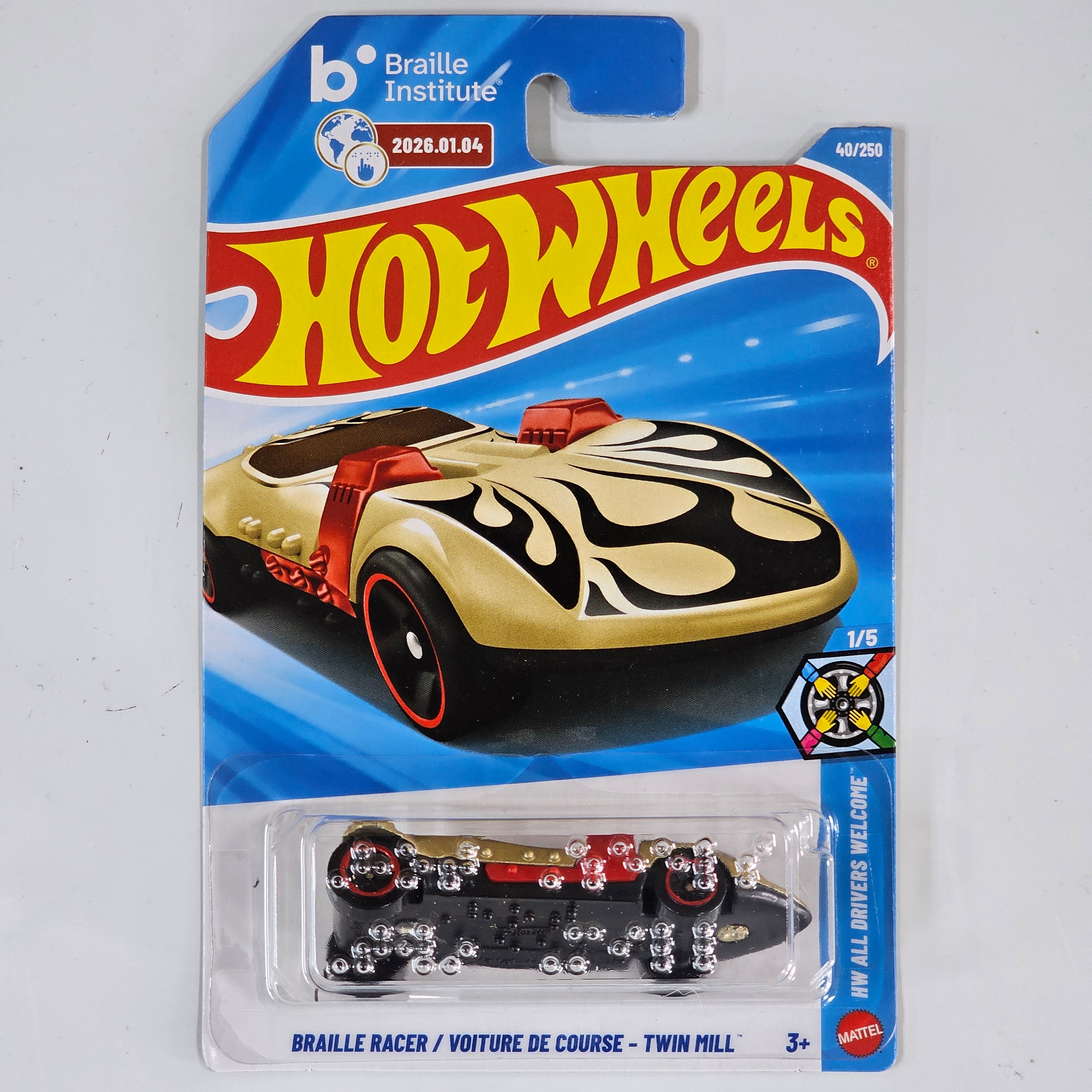 HOT WHEELS BRAILLE RACER / VOITURE DE COURSE - TWIN MILL HW ALL DRIVERS WELCOME   CASE B 2026 MAINLINE