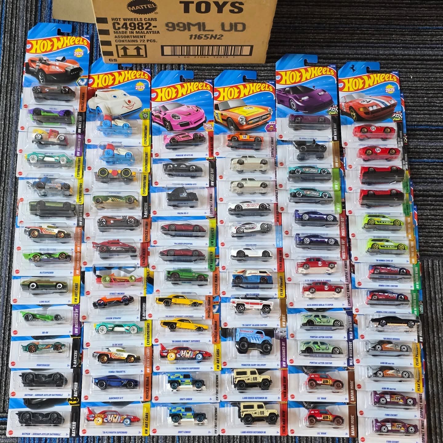 HOT WHEELS MAINLINE CASE L 2025 72pcs IN SEALED BOX