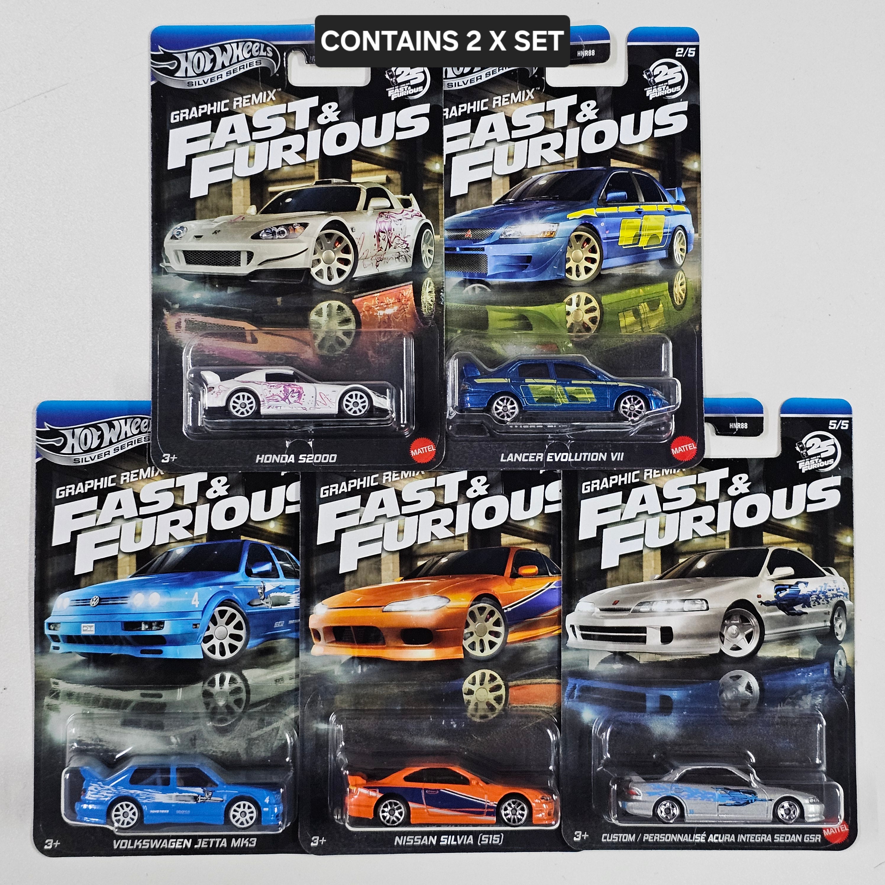 HOT WHEELS SILVER SERIES CASE FAST AND FURIOUS GRAPHIC REMIX SET L COMPLETE SEALED BOX OF 10PCS
