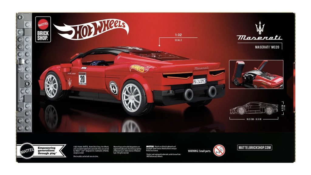 MATTEL BRICK SHOP HOT WHEELS SPEED SERIES MASERATI MC20 BUILDING SET