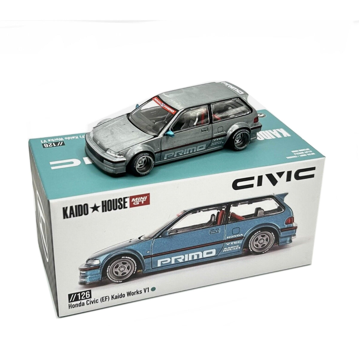 KAIDO HOUSE x MINI GT HONDA CIVIC EF KAIDO WORKS V1 KHMG126 #126