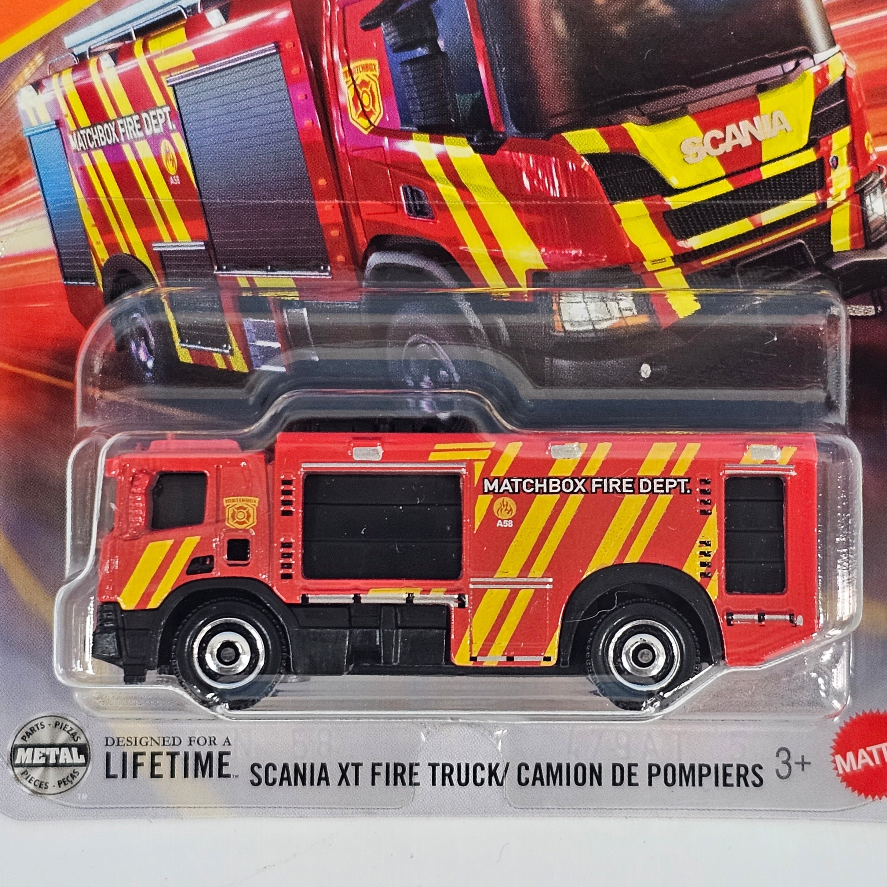 MATCHBOX SCANIA XT FIRE TRUCK/ CAMION DE POMPIERS DASH M 2025