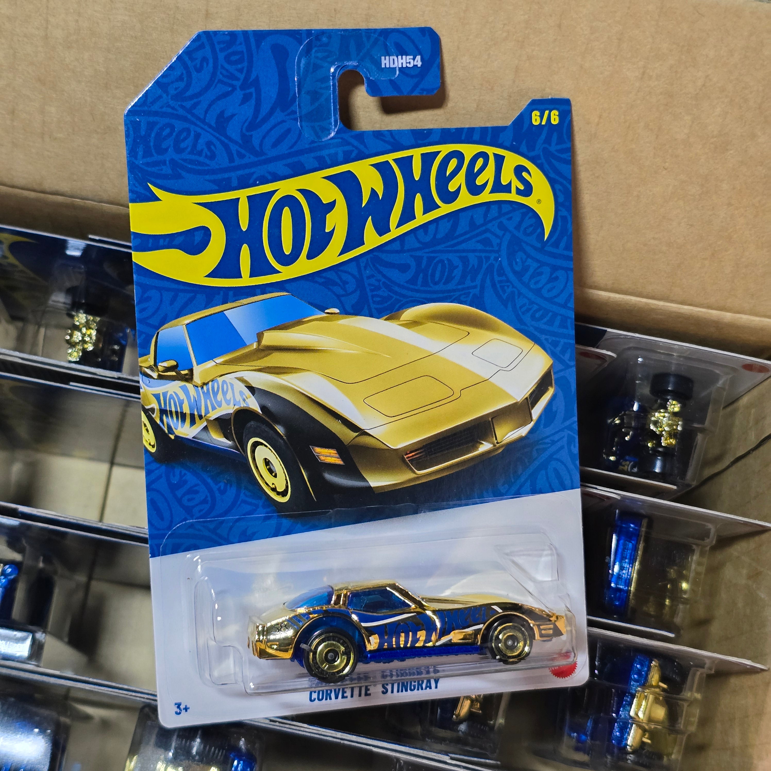 HOT WHEELS 2025 Hot Wheels 58th ANNIVERSARY BLUE AND GOLD CHROME PEARL SET OF 6PCS WITH CHASE