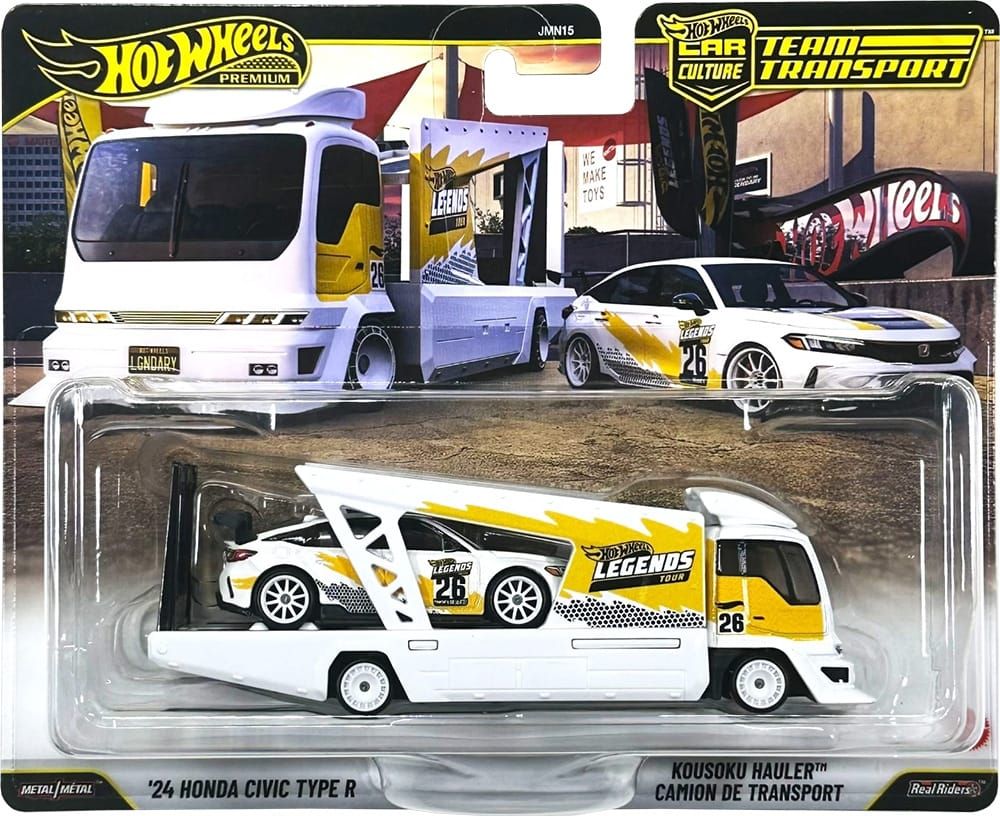 HOT WHEELS PREMIUM TEAM TRANSPORT ’24 HONDA CIVIC TYPE R + KOUSOKU HAULER LEGENDS TOUR
