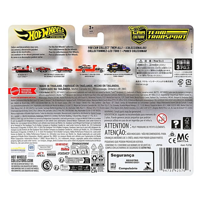 HOT WHEELS PREMIUM TEAM TRANSPORT DATSUN KING CAB BAJA CUSTOM/PERSONNALISÉ + TERRA-TORQUE #101