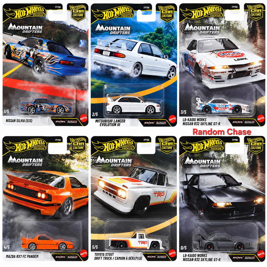 [PRE ORDER] CASE HOT WHEELS PREMIUM MOUNTAIN DRIFTERS CAR CULTURE FPY86 Dash A SEALED BOX CASE OF 10pcs