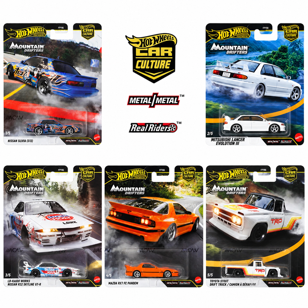 [PRE ORDER] SET HOT WHEELS PREMIUM MOUNTAIN DRIFTERS CAR CULTURE FPY86 Dash A COMPLETE SET OF 5pcs