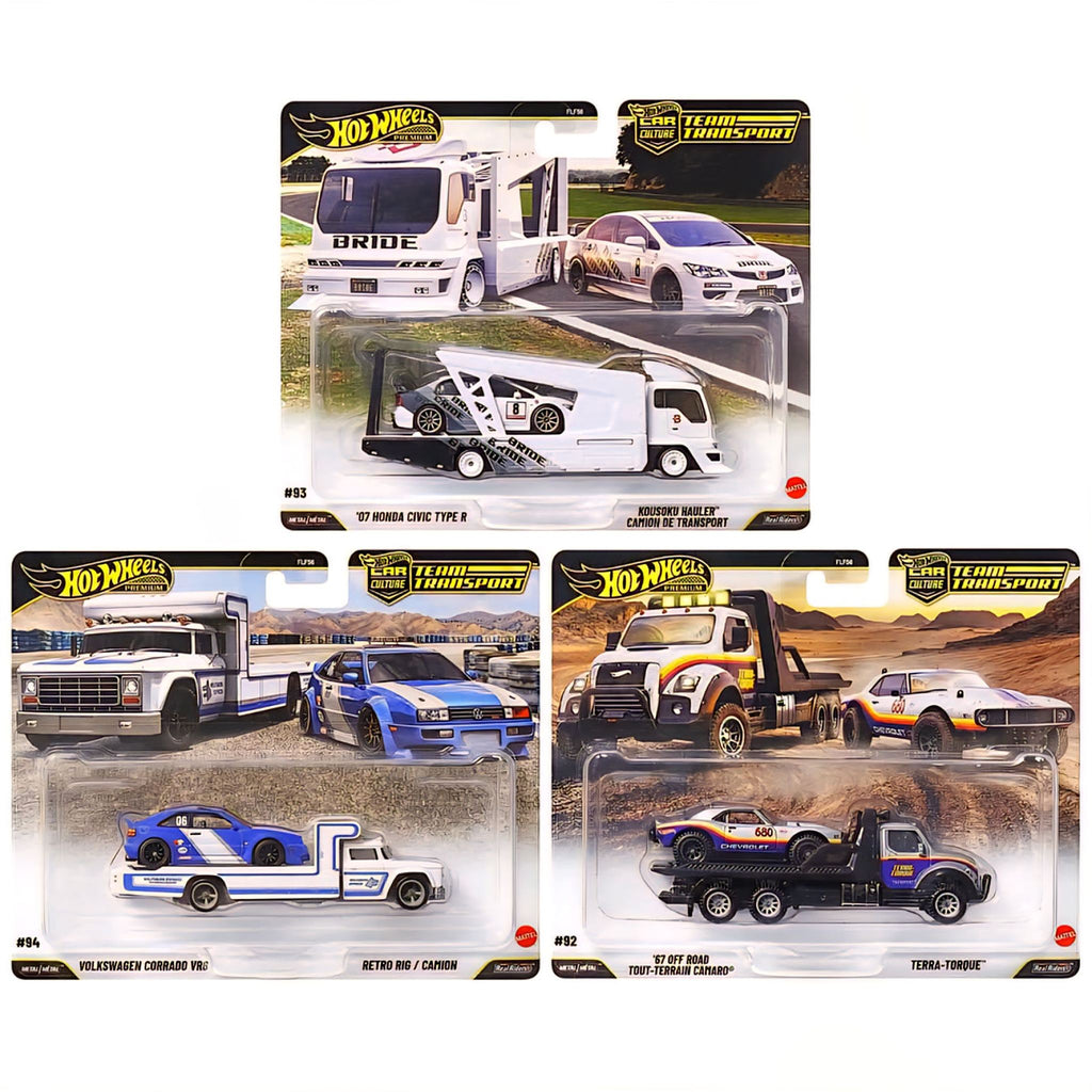 HOT WHEELS PREMIUM TEAM TRANSPORT DASH L COMPLETE SET OF 3pcs