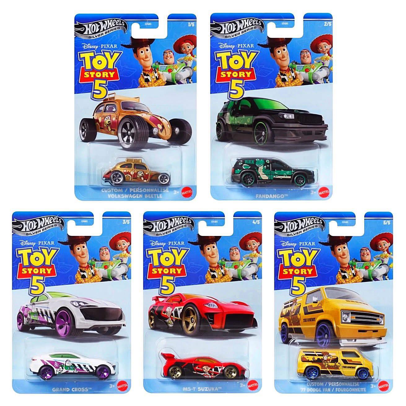 2026 HOT WHEELS EXCLUSIVE SILVER SERIES TOY STORY 5 COMPLETE SET OF 5PCS