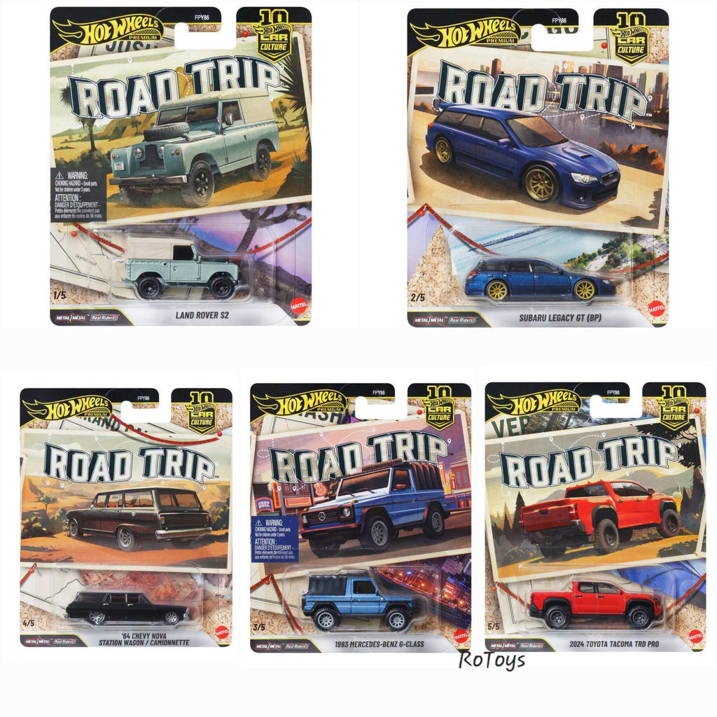 HOT WHEELS CAR CULTURE ROAD TRIP DASH V COMPLETE SET 5PCS