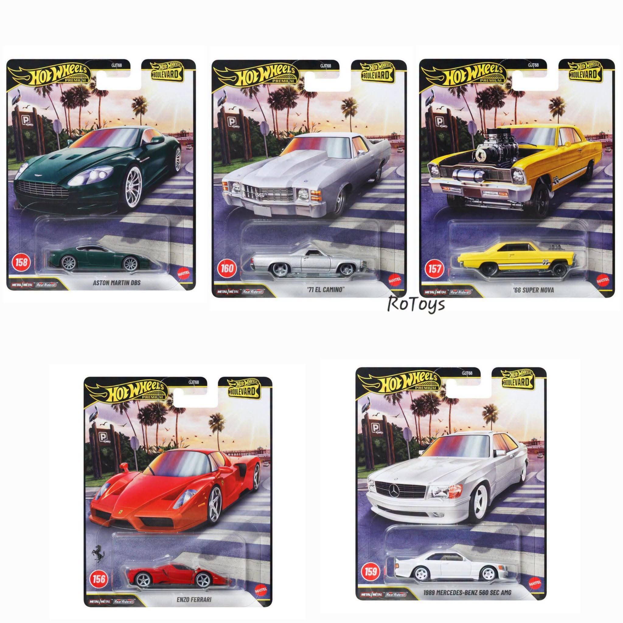 HOT WHEELS PREMIUM BOULEVARD DASH J COMPLETE SET 5PCS GJT68