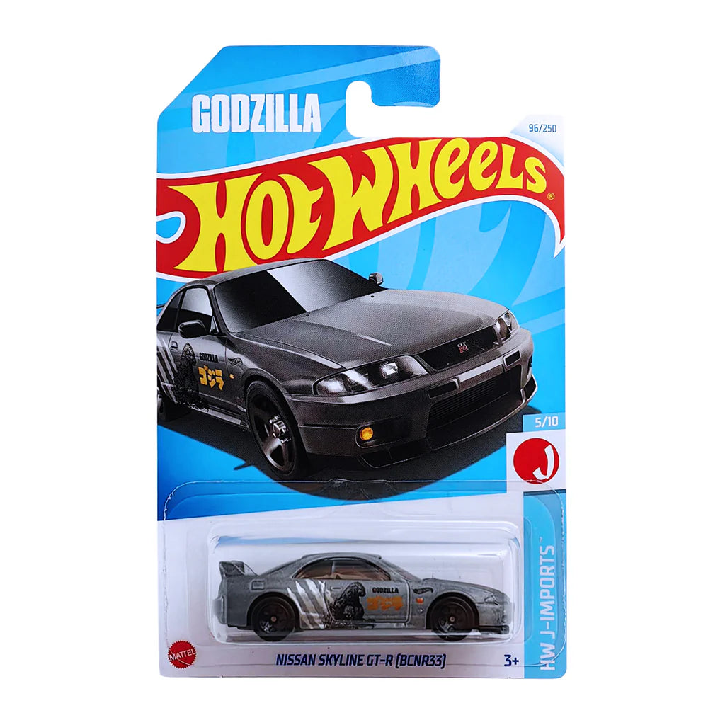HOT WHEELS NISSAN SKYLINE GT-R [BNCR33] GODZILLA GREY JAPAN CARD