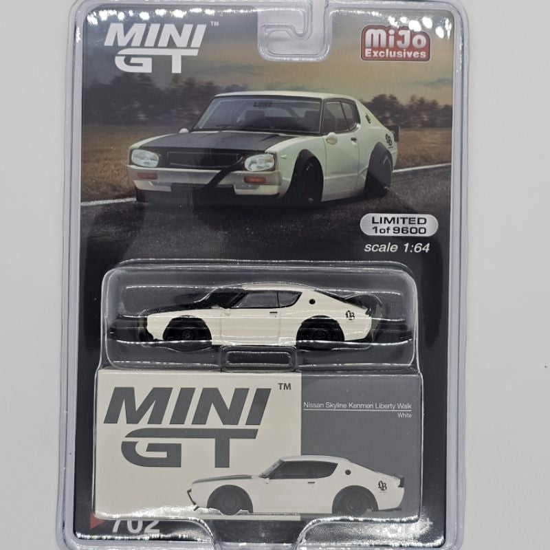 MINI GT NISSAN SKYLINE KENMERI LIBERTY WALK WHITE MIJO EXCLUSIVE BLISTER #702