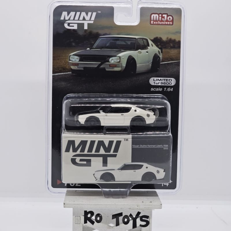 MINI GT NISSAN SKYLINE KENMERI LIBERTY WALK WHITE MIJO EXCLUSIVE BLISTER #702