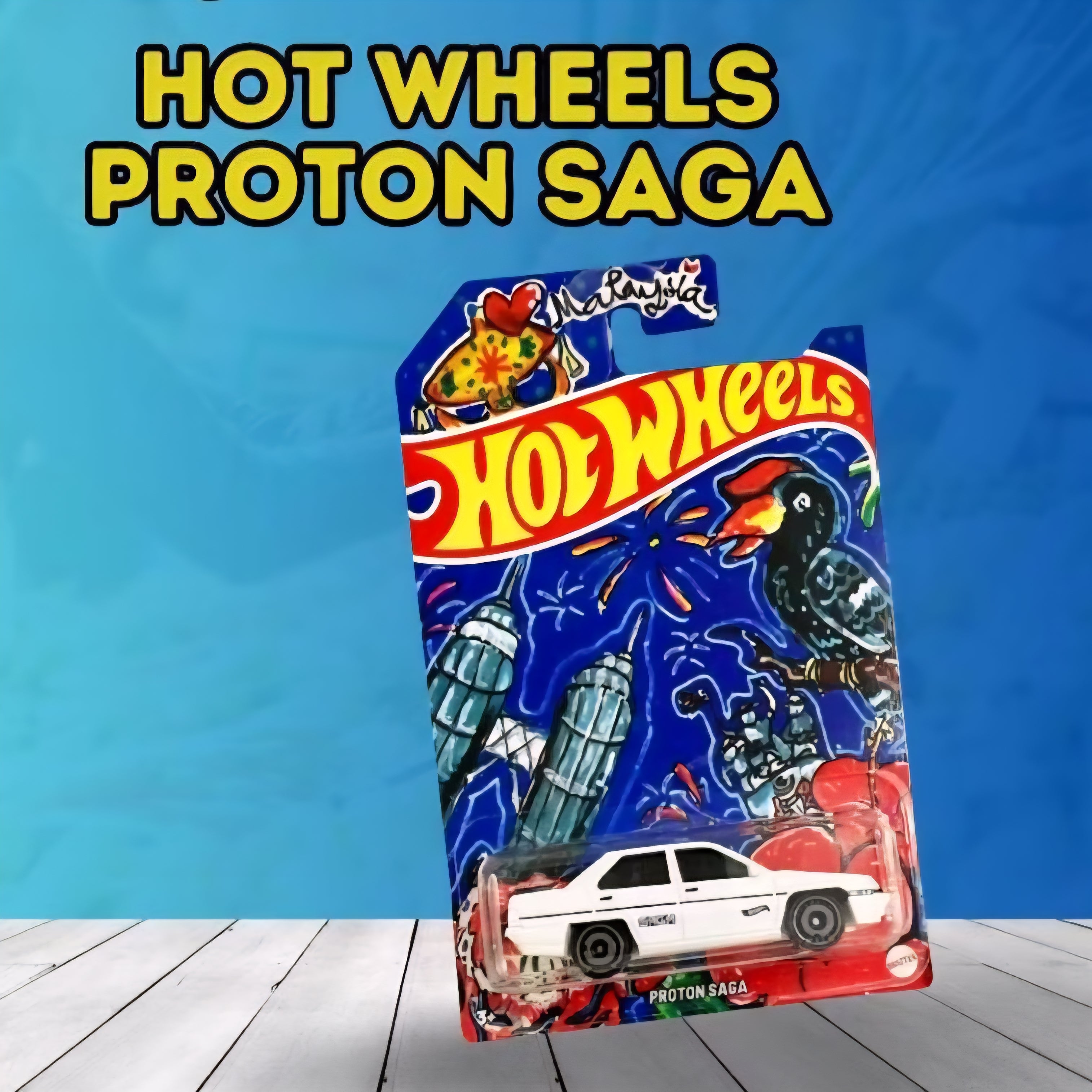 HOT WHEELS SAGA BURUNG PUTIH WHITE HORNBILL 2025 WITH CARD PROTECTOR