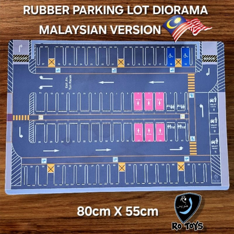 MALAYSIAN VERSION DIORAMA CAR PARKING LOT SCALE 1/64 RUBBER MOUSEPAD 80 X 55cm HOT WHEELS MATCHBOX MINIGT TOMICA KAIDO