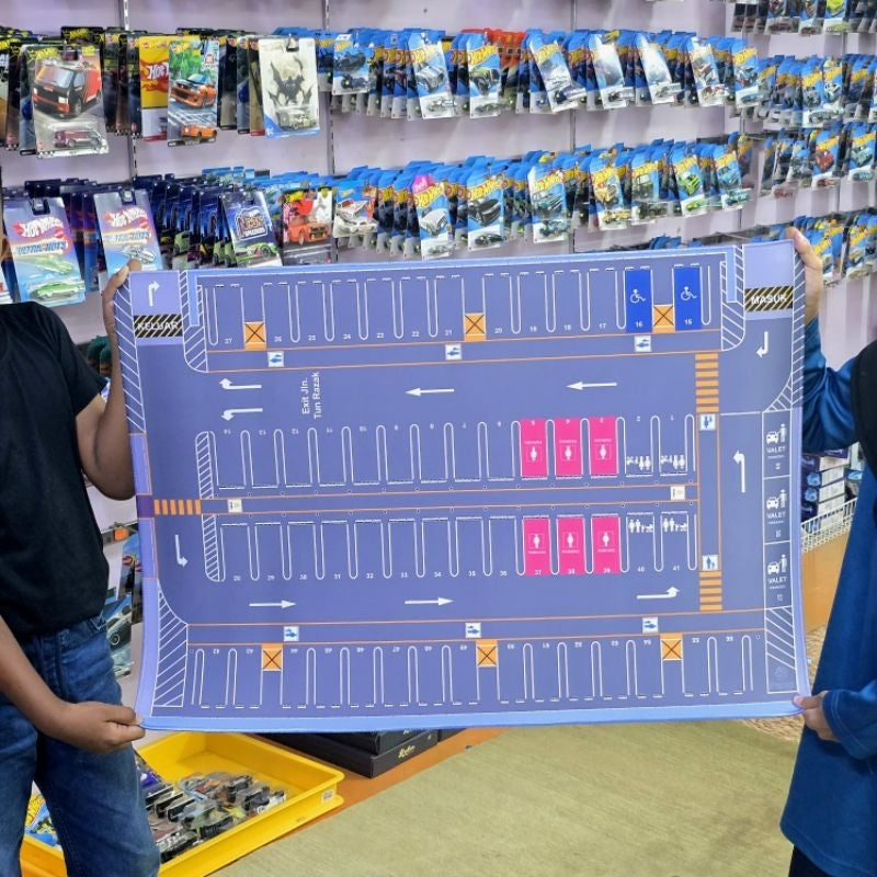 MALAYSIAN VERSION DIORAMA CAR PARKING LOT SCALE 1/64 RUBBER MOUSEPAD 80 X 55cm HOT WHEELS MATCHBOX MINIGT TOMICA KAIDO
