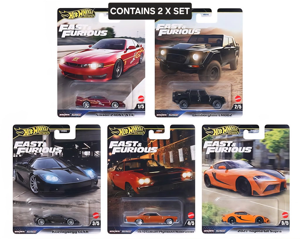 HOT WHEELS PREMIUM CASE FAST AND FURIOUS SET L COMPLETE SEALED BOX OF 10PCS