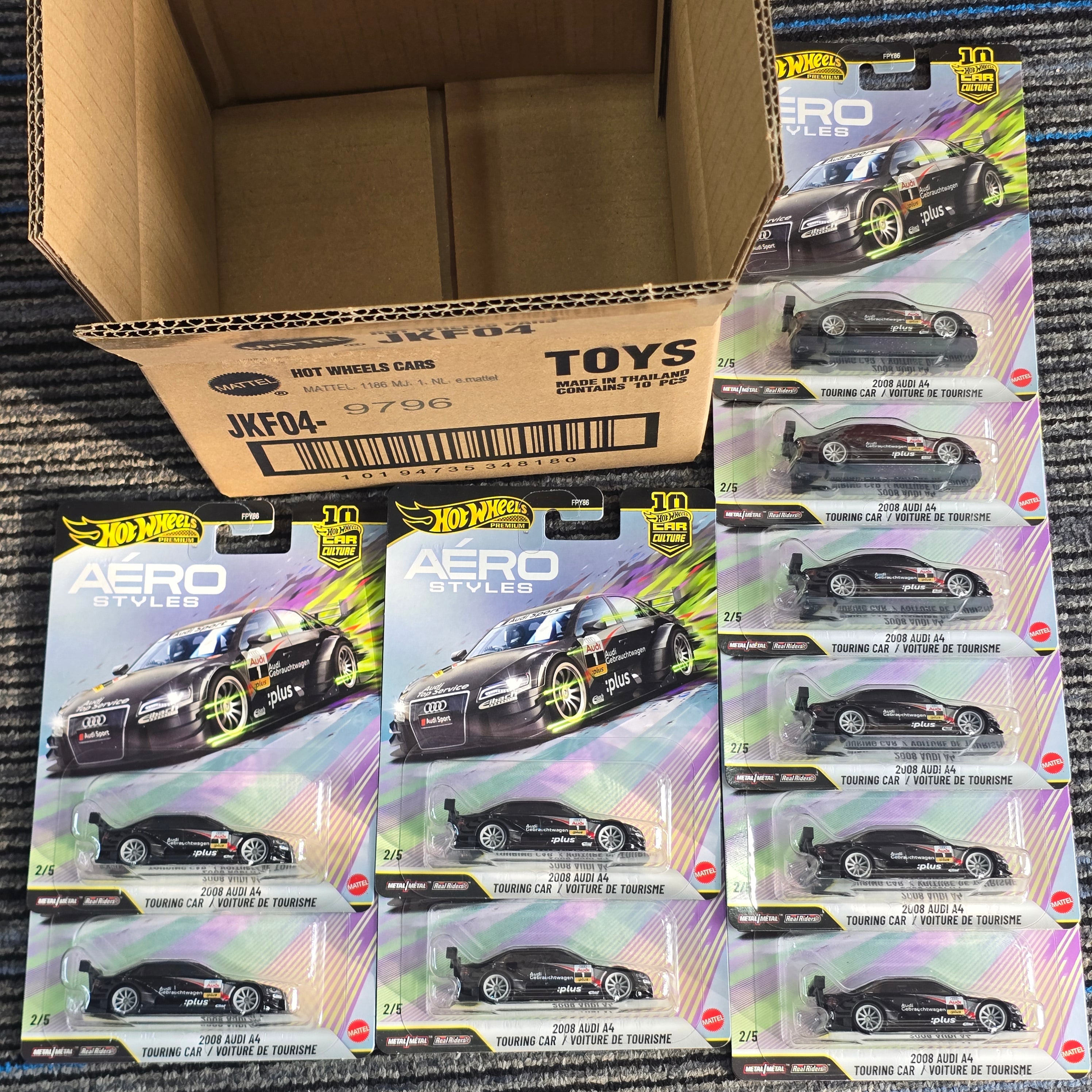 HOT WHEELS SOLID CASE PREMIUM 2008 AUDI A4 TOURING CAR VOITURE DE TOURISM 10pcs in CASE
