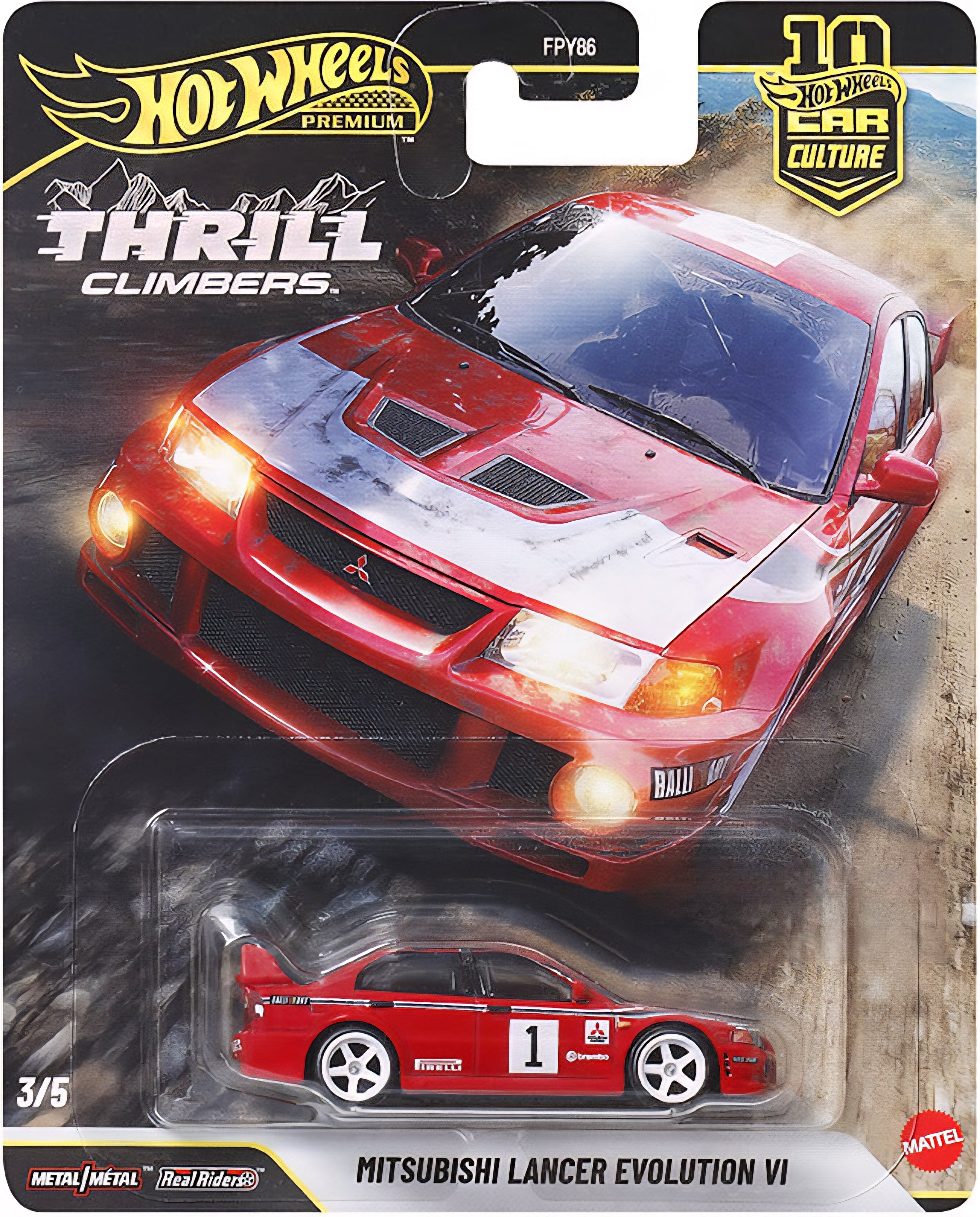 HOT WHEELS PREMIUM MITSUBISHI LANCER EVOLUTION VI THRILL CLIMBERS