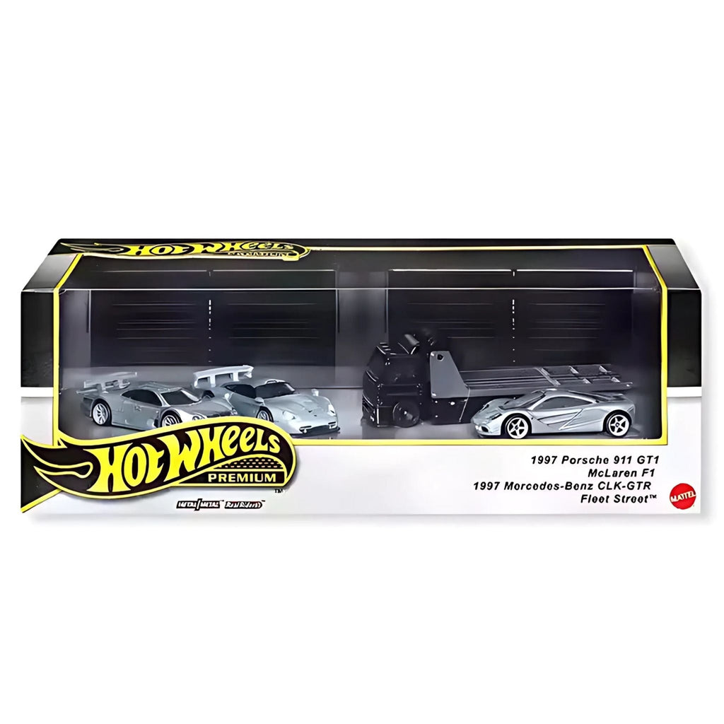 HOT WHEELS PREMIUM BOX SET GARAGE - 4 PCS CAR 90s SUPERCAR