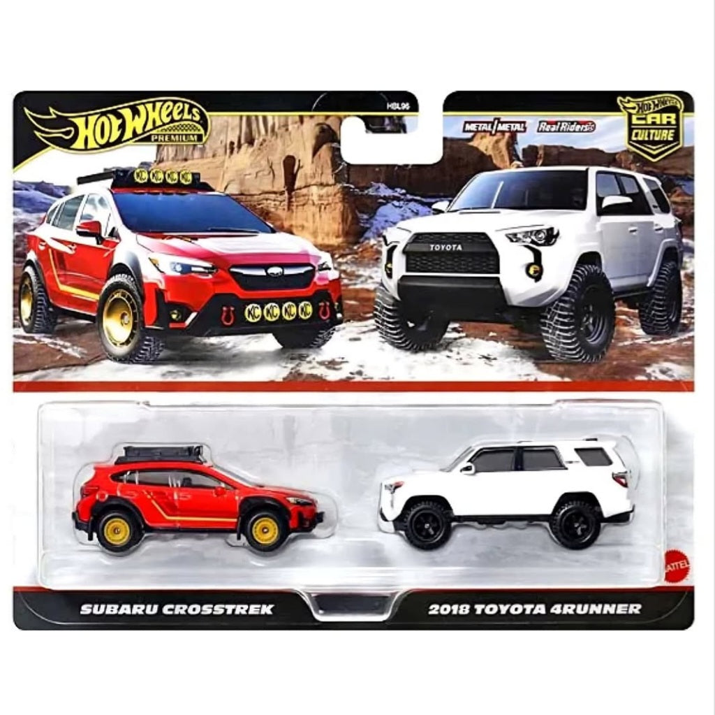 HOT WHEELS PREMIUM TWIN PACK SUBARU CROSSTREK + 2018 TOYOTA 4RUNNER