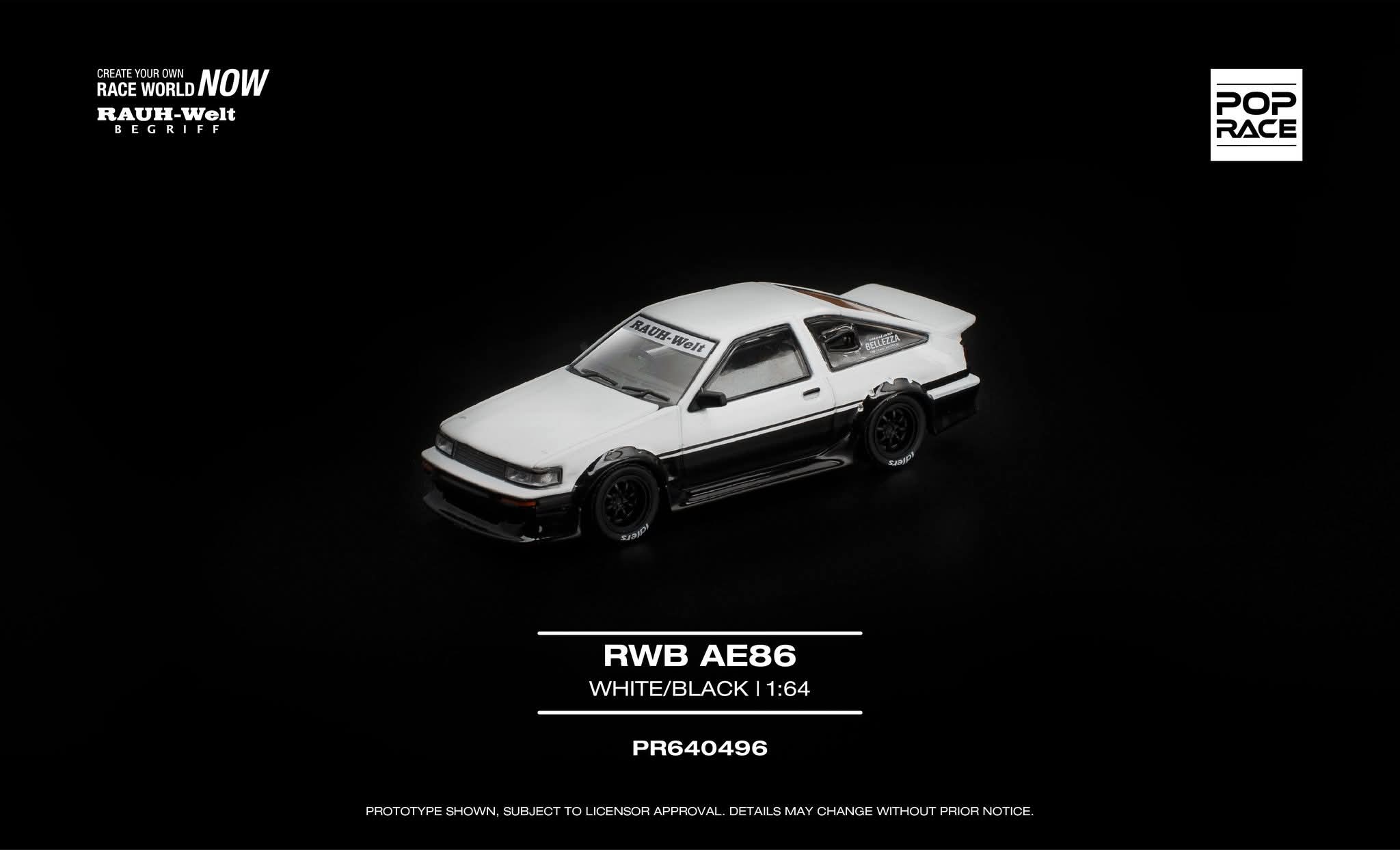 [PRE ORDER] POP RACE AE86 - WHITE BLACK CODE PR640496