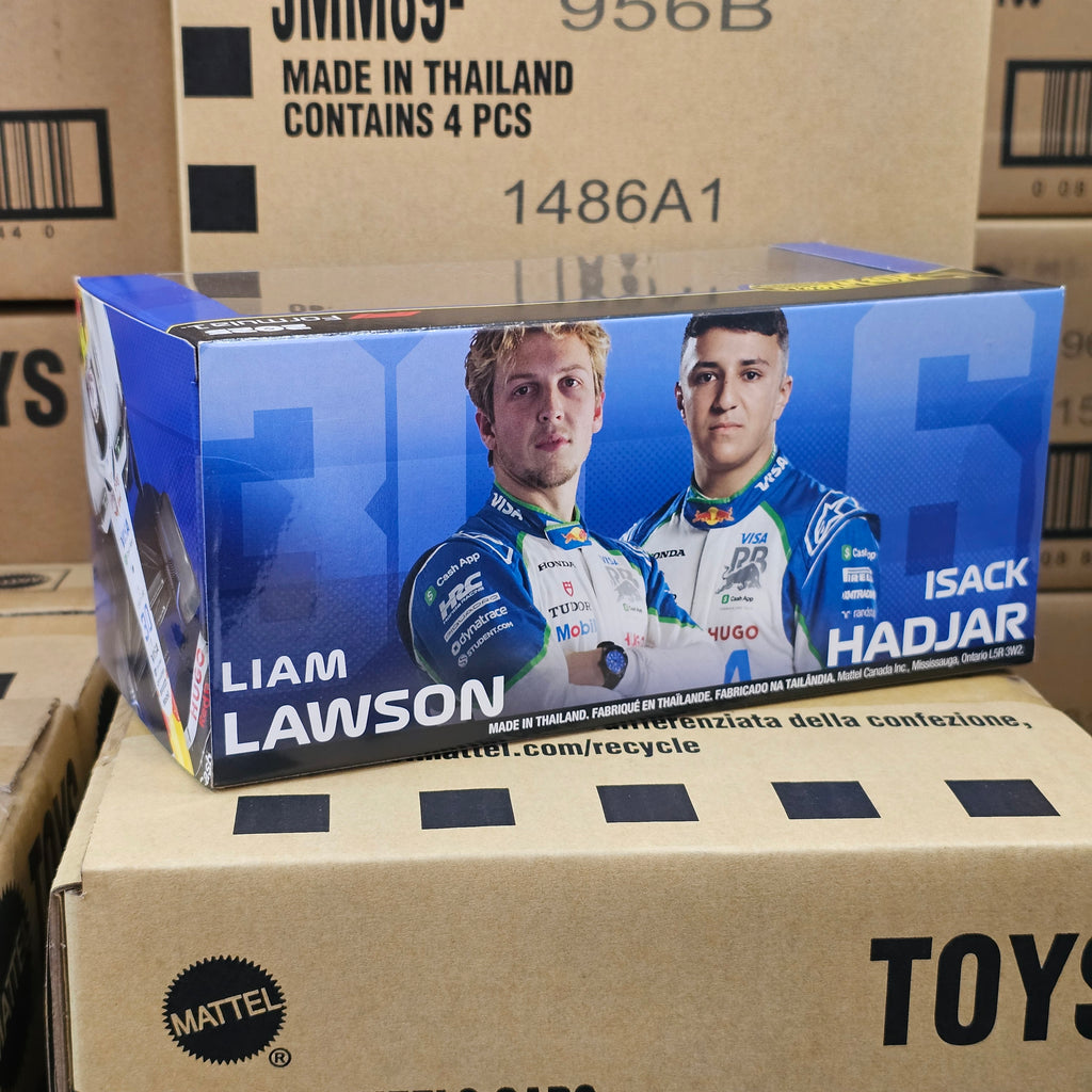 HOT WHEELS PREMIUM RACING BULLS F1 TEAM TWIN BOX 2025 HADJAR & LAWSON
