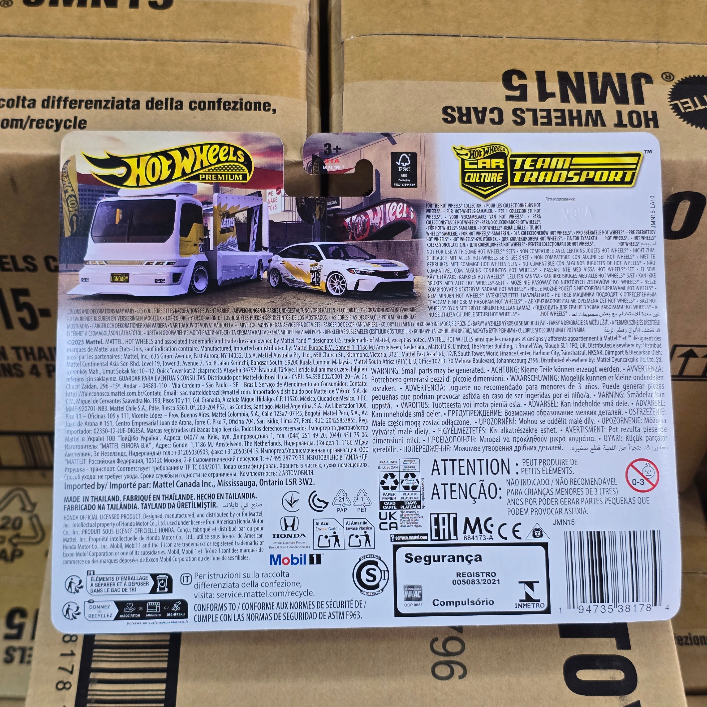 HOT WHEELS PREMIUM TEAM TRANSPORT ’24 HONDA CIVIC TYPE R + KOUSOKU HAULER LEGENDS TOUR
