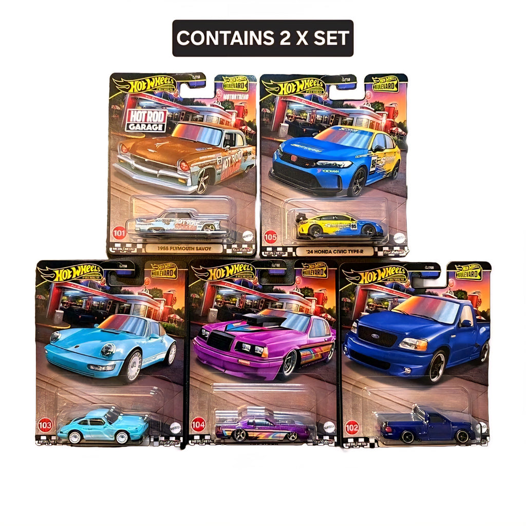 HOT WHEELS CASE PREMIUM BOULEVARD DASH W MIX 3 2024 COMPLETE SEALED BOX OF 10PCS