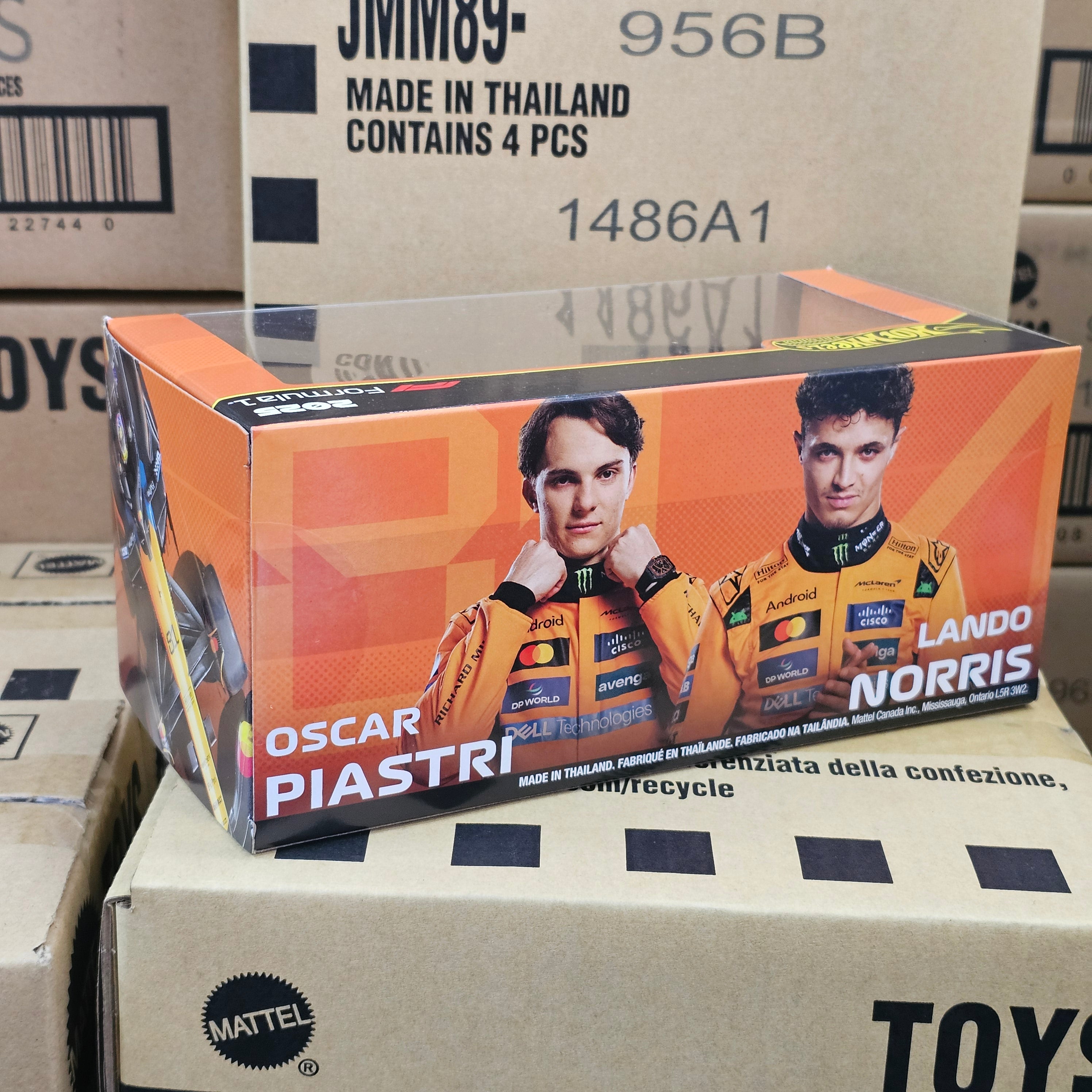 HOT WHEELS PREMIUM MCLAREN F1 TEAM TWIN BOX 2025 NORRIS & PIASTRI