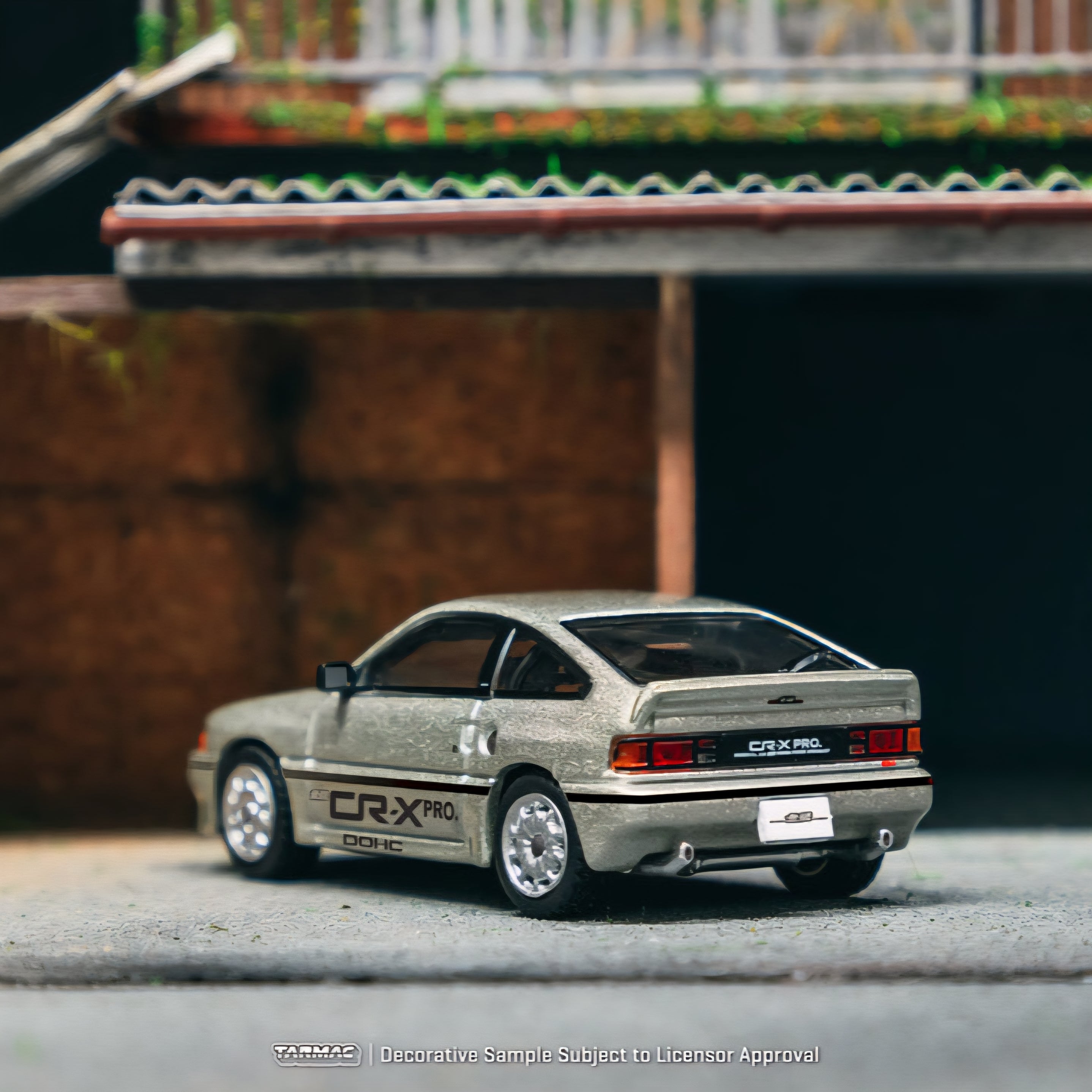 TARMAC WORKS 1/64 HONDA Ballade Sports MUGEN CR-X PRO Silver Model Car with Trading Cards Combo Set