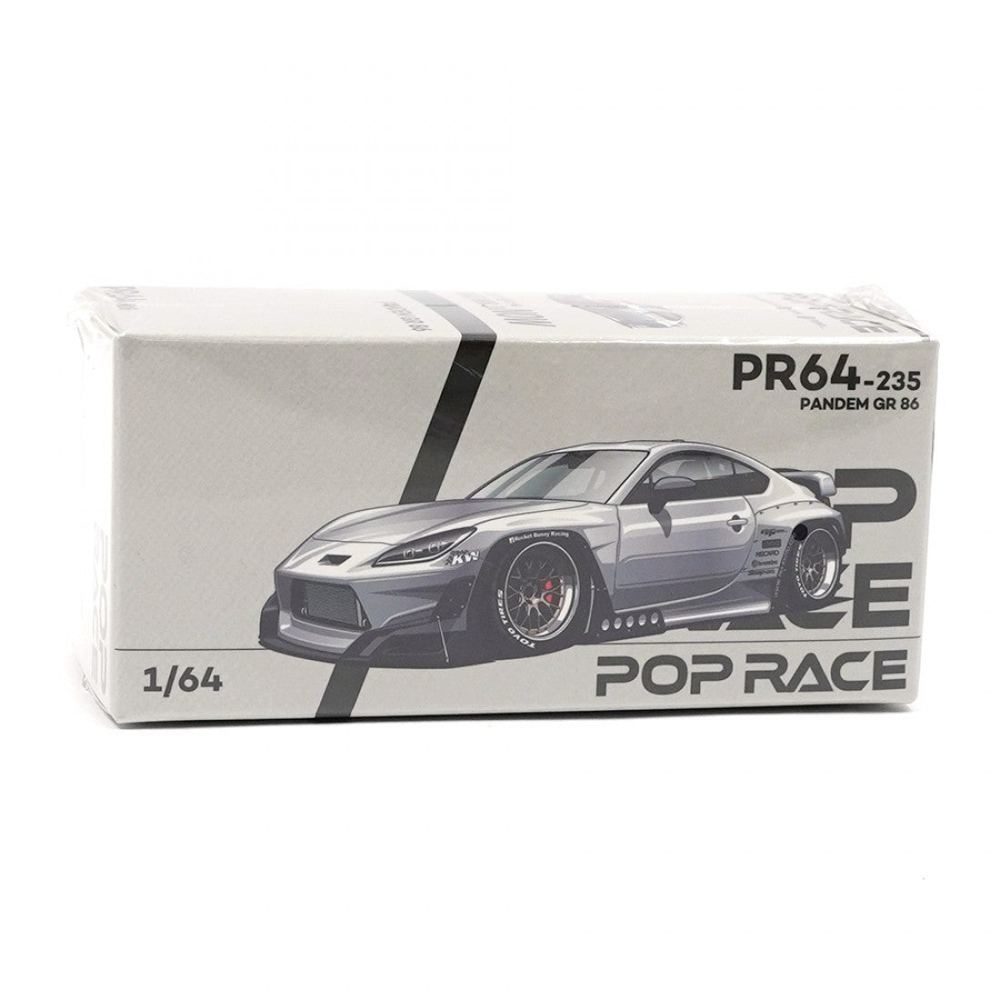 POPRACE 1/64 PANDEM GR86 SILVER OPEN HOOD PR640235 SEALED BOX