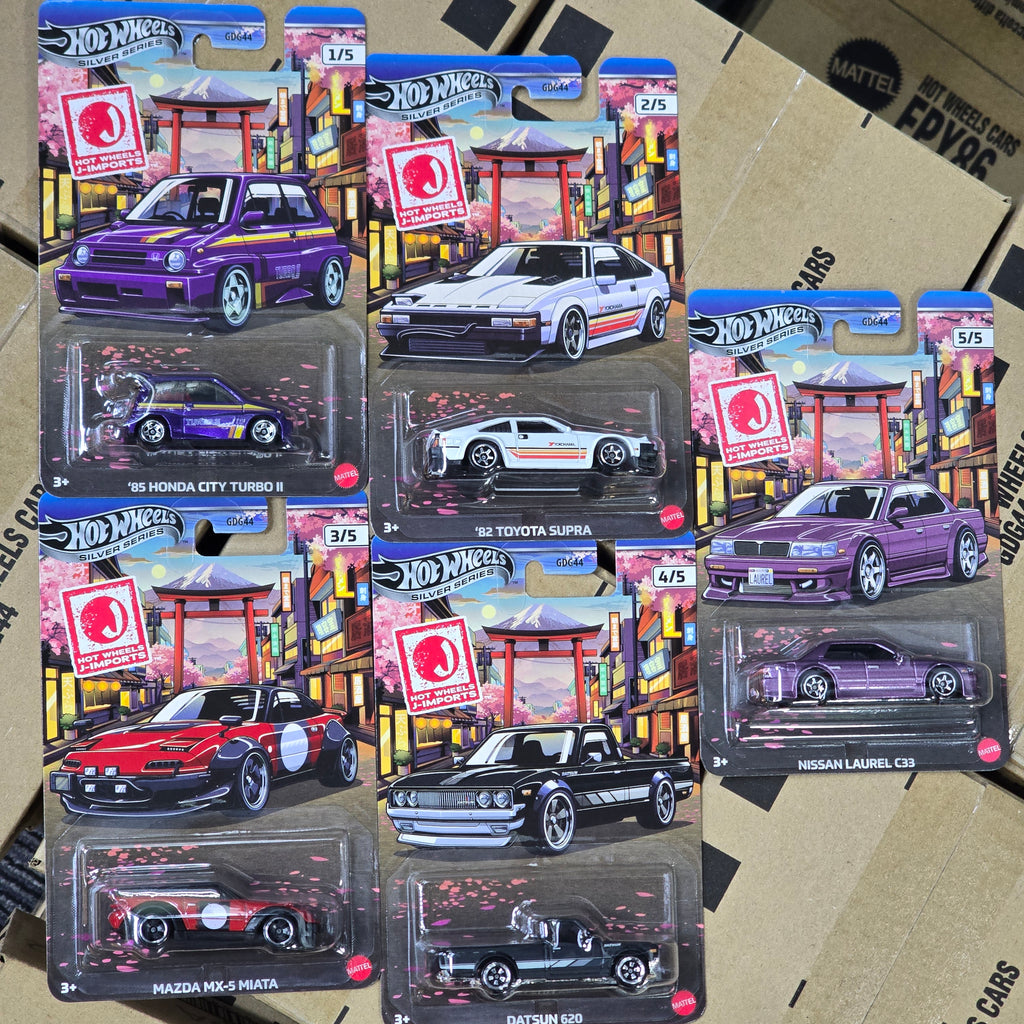 2027 COMPLETE SET HOT WHEELS EXCLUSIVE J IMPORTS SILVER SERIES 5PCS