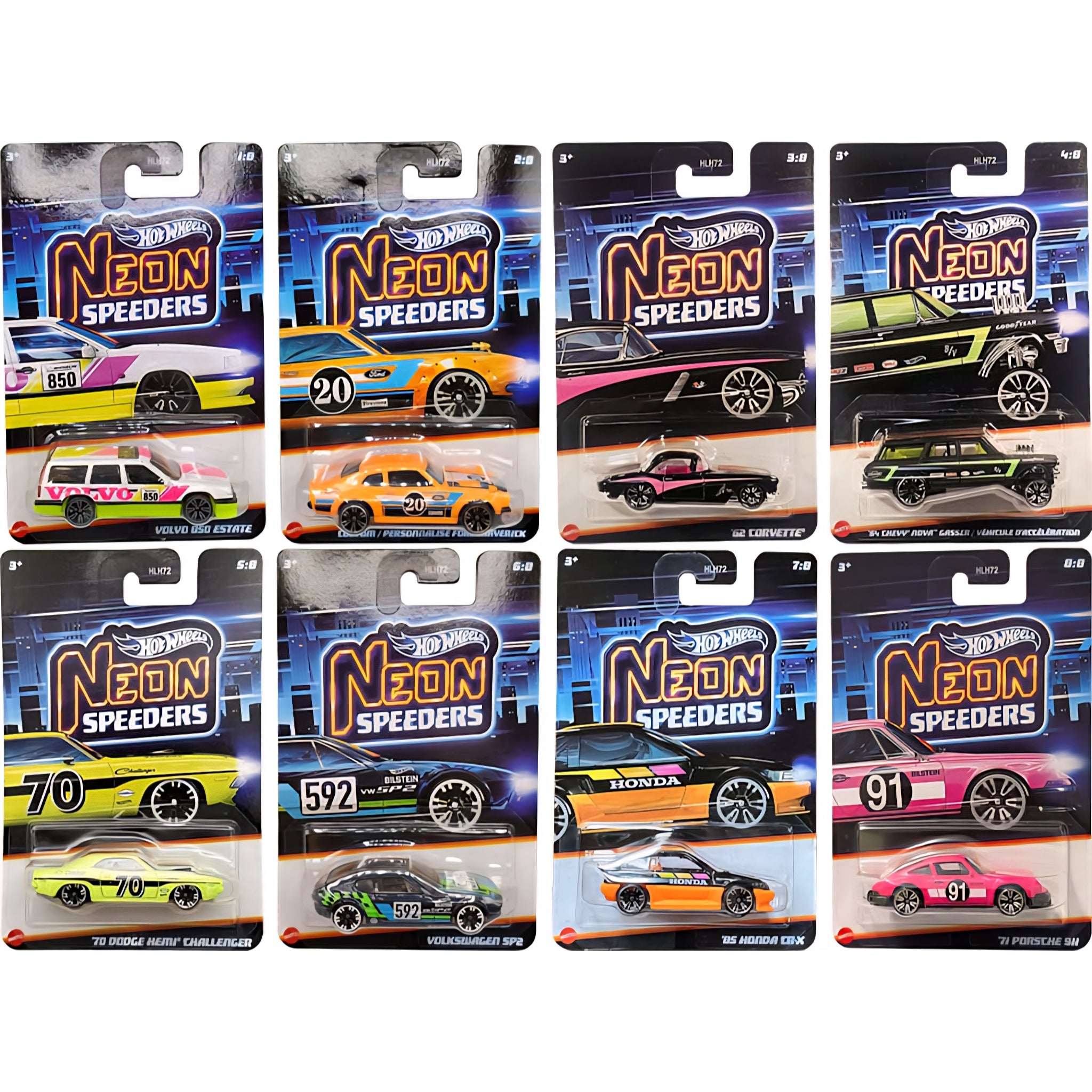 COMPLETE SET HOT WHEELS SILVER SERIES NEON SPEEDERS 2026 8PCS