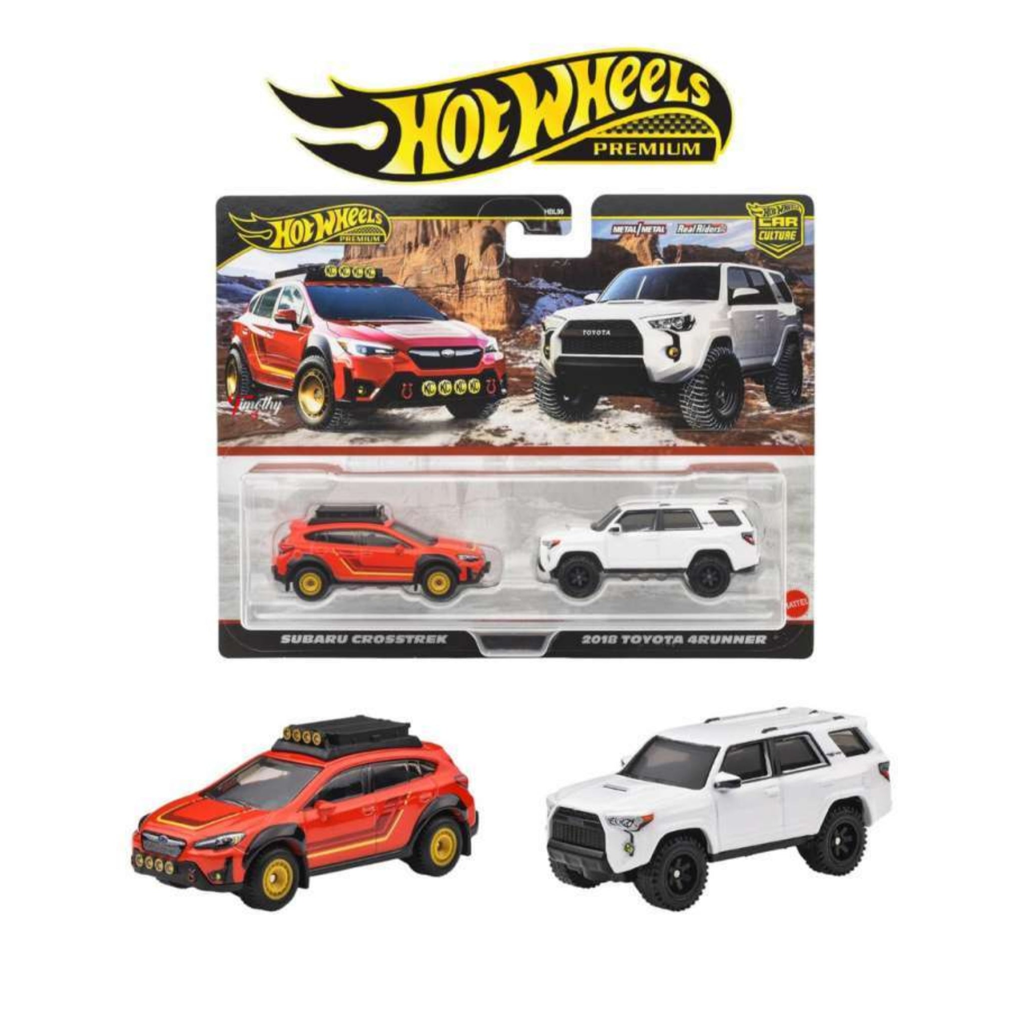 HOT WHEELS PREMIUM TWIN PACK SUBARU CROSSTREK + 2018 TOYOTA 4RUNNER