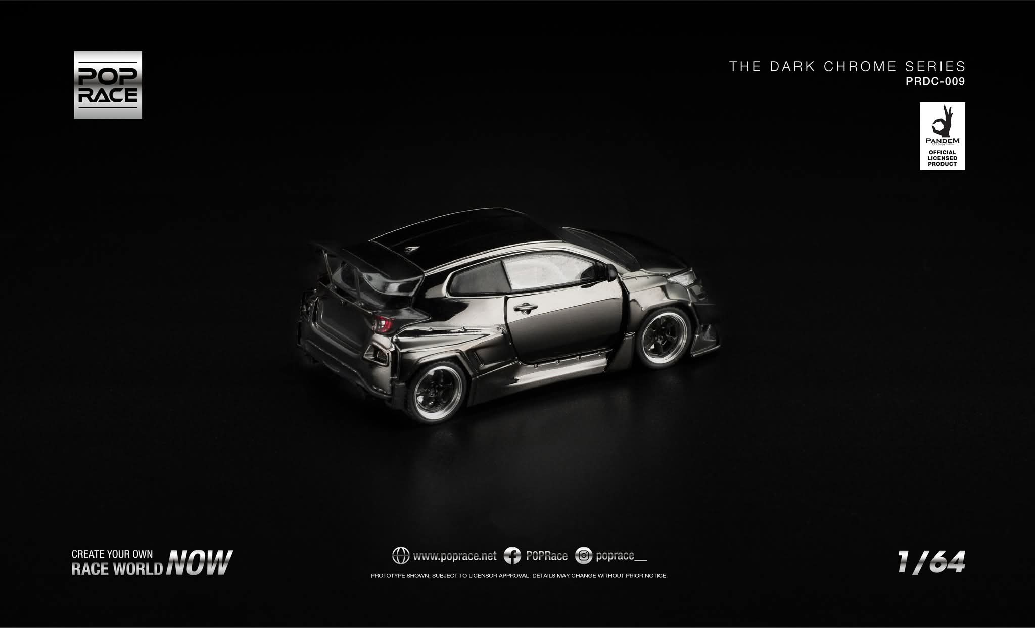 [PRE ORDER] POP RACE TOYOTA YARIS - BLACK CHROME CODE PRDC009