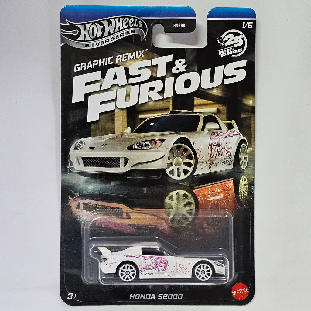 2025 HOT WHEELS HONDA S2000 EXCLUSIVE SILVER SERIES FAST AND FURIOUS GRAPHIC REMIX