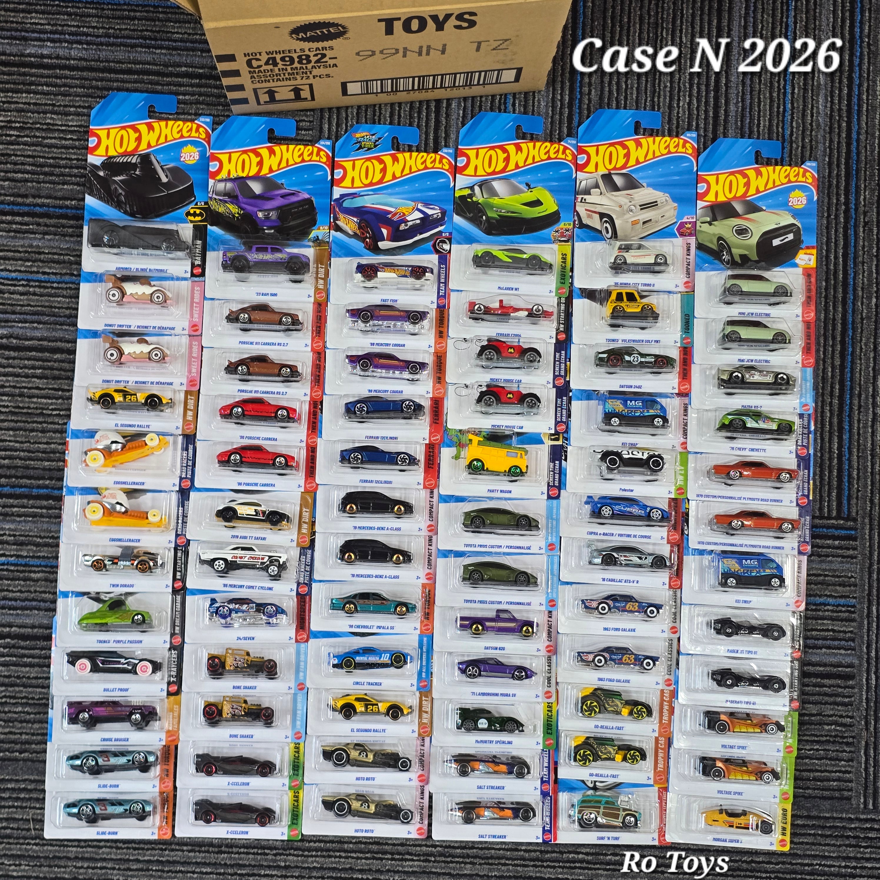 HOT WHEELS MAINLINE CASE N 2026 72pcs IN SEALED BOX