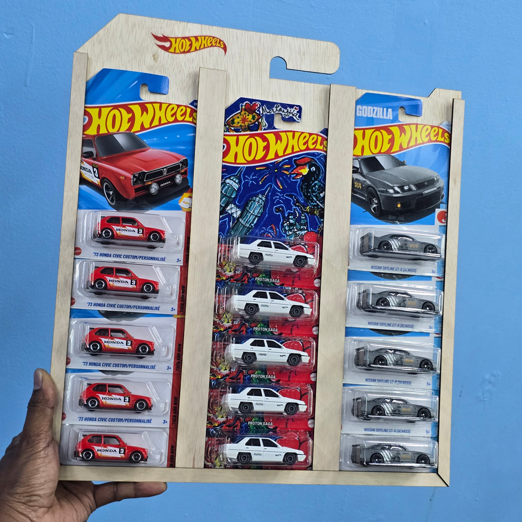 [PRE-ORDER] WOODEN CARD SLOT FRAME FOR HOT WHEELS MATCHBOX MAINLINE CARD