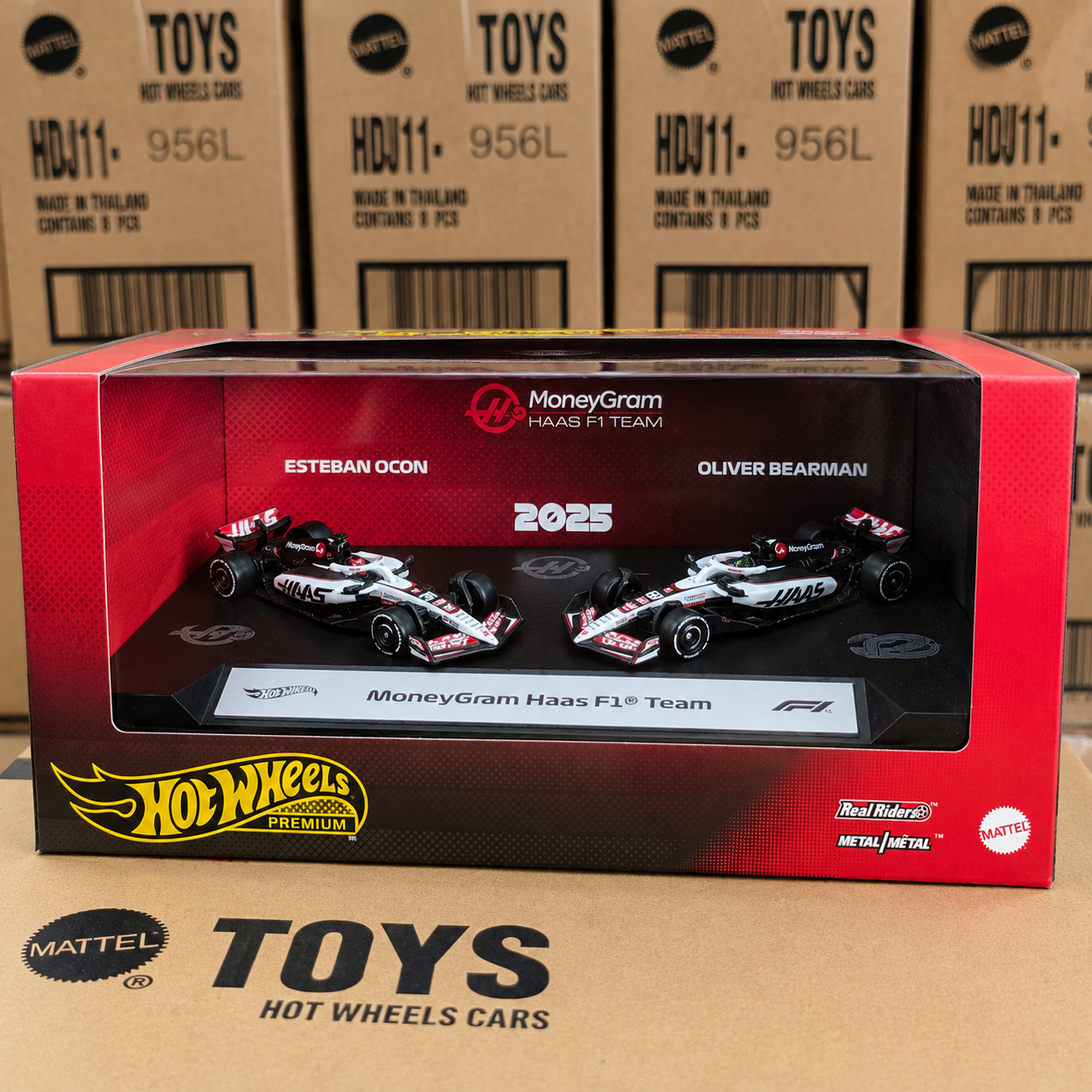 HOT WHEELS PREMIUM HAAS F1 TEAM TWIN BOX 2025 OCON & BEARMAN