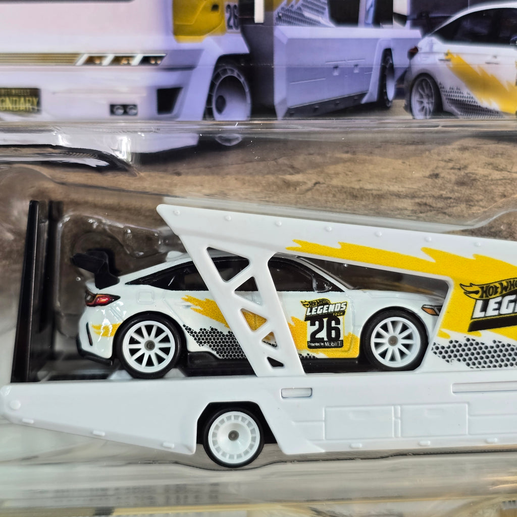 HOT WHEELS PREMIUM TEAM TRANSPORT ’24 HONDA CIVIC TYPE R + KOUSOKU HAULER LEGENDS TOUR