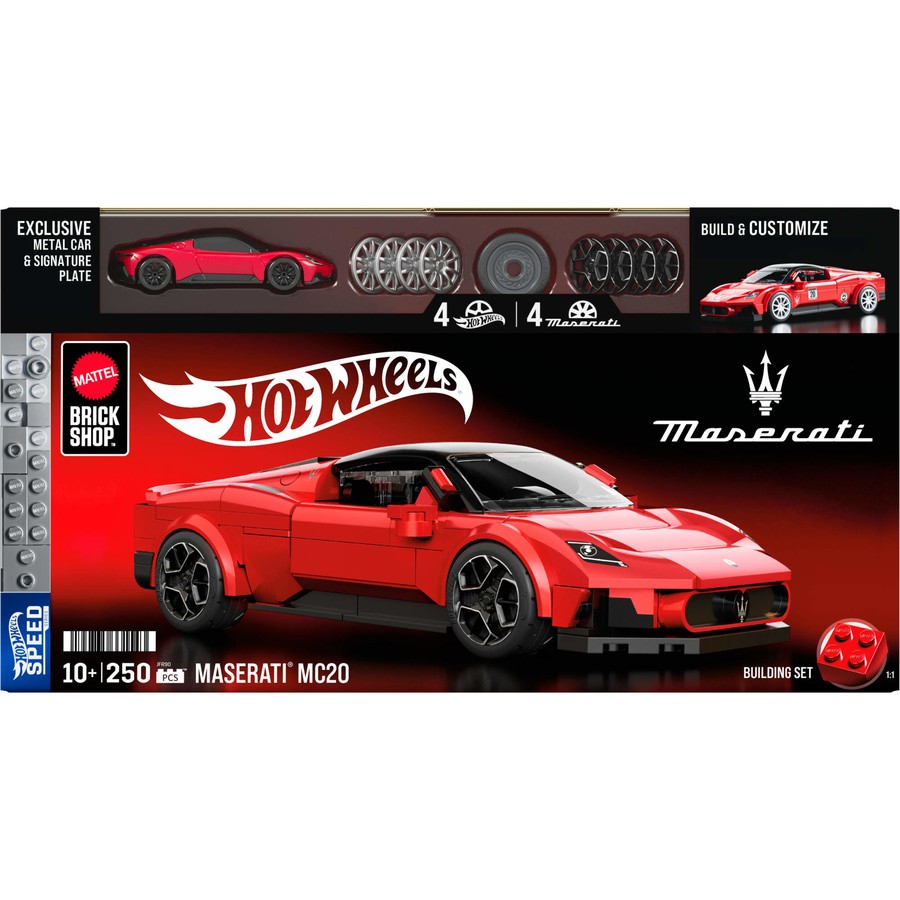 MATTEL BRICK SHOP HOT WHEELS SPEED SERIES MASERATI MC20 BUILDING SET