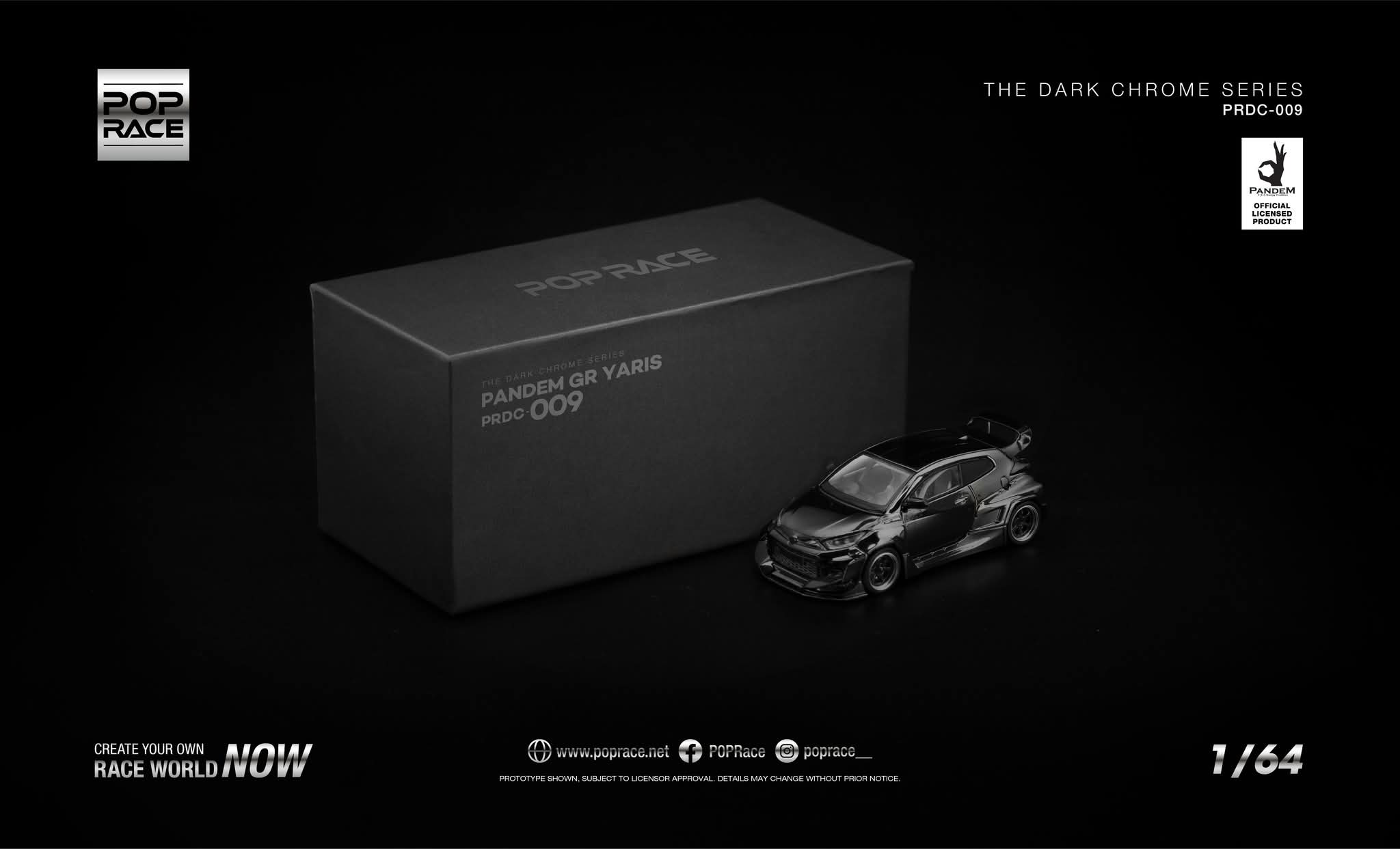 [PRE ORDER] POP RACE TOYOTA YARIS - BLACK CHROME CODE PRDC009