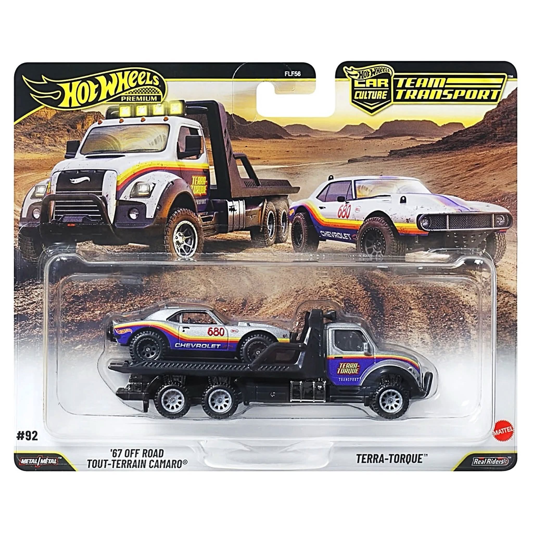 HOT WHEELS PREMIUM TEAM TRANSPORT 67 OFF ROAD TOUT-TERRAIN CAMARO + TERRA-TORQUE #92