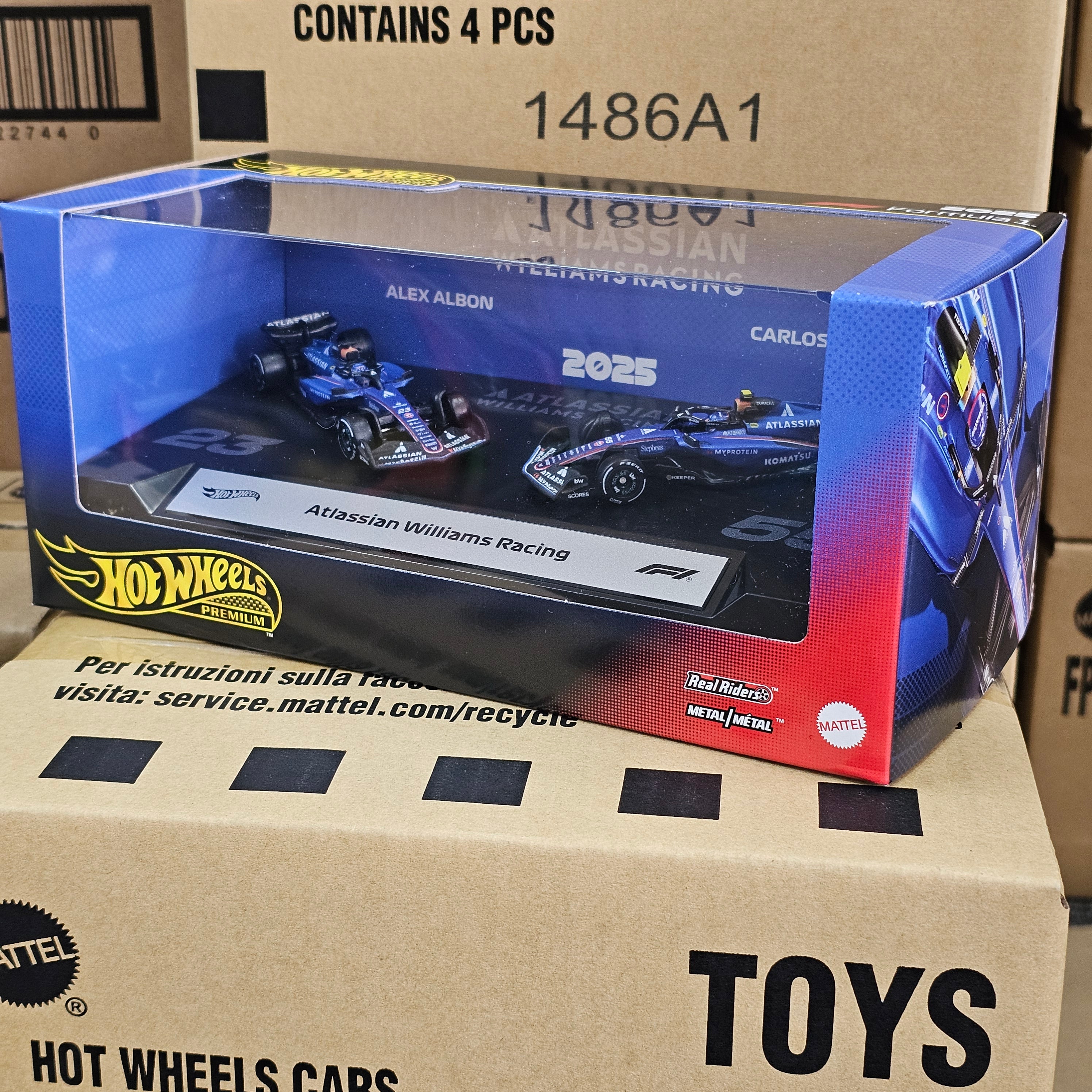 HOT WHEELS PREMIUM WILLIAMS F1 TEAM TWIN BOX 2025 ALBON & SAINT