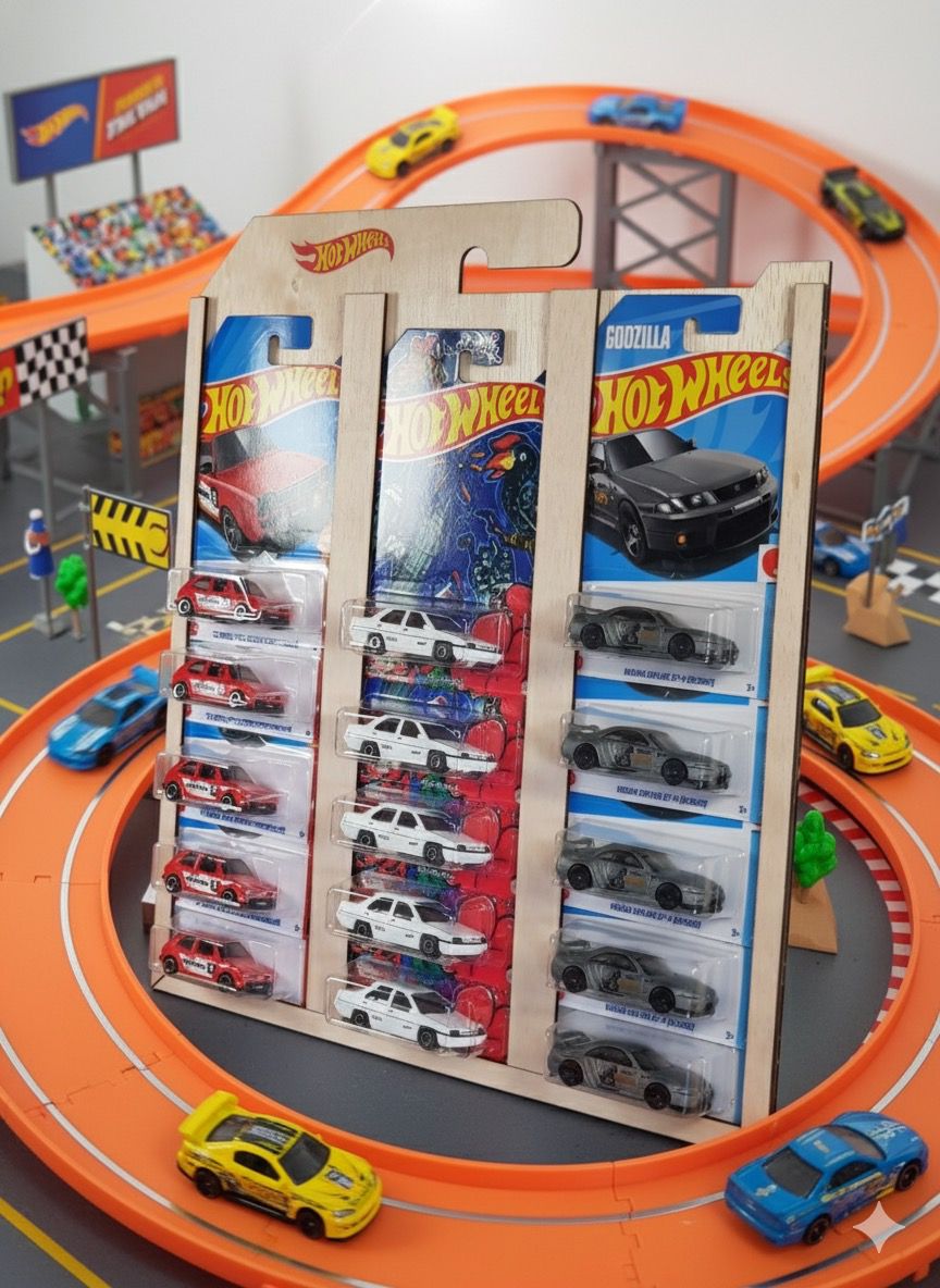 [PRE-ORDER] WOODEN CARD SLOT FRAME FOR HOT WHEELS MATCHBOX MAINLINE CARD