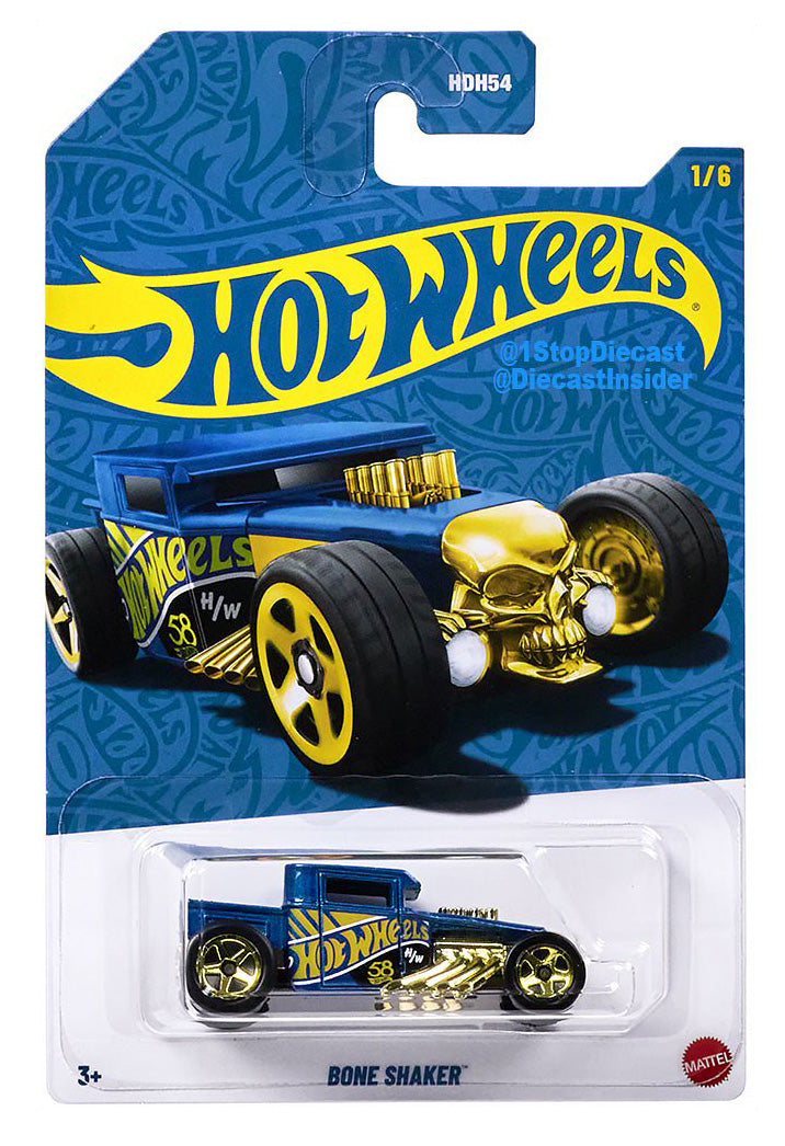 HOT WHEELS SILVER SERIES ANNIVERSARY BLUE AND GOLD CHROME PEARL SET OF 5PCS