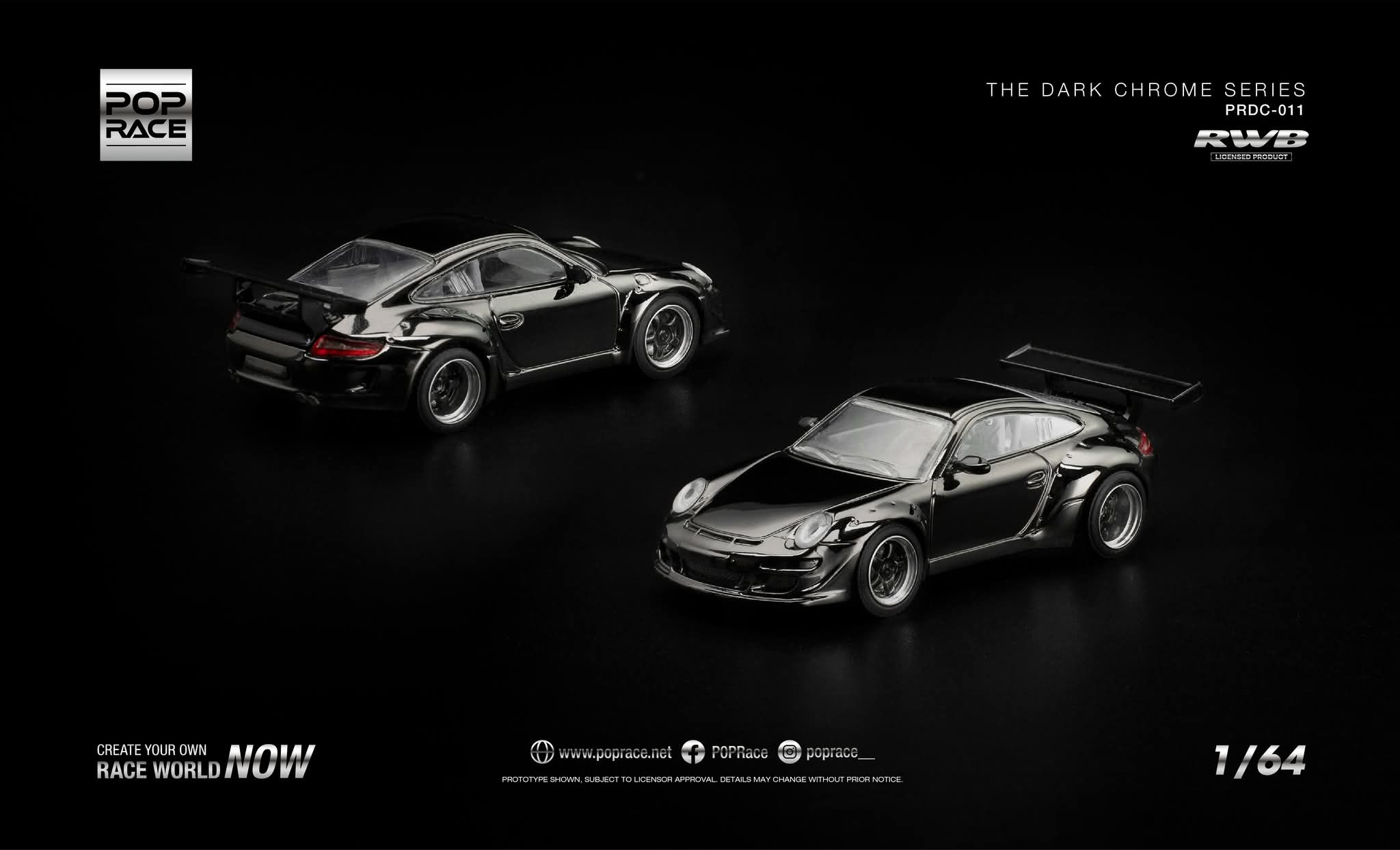 [PRE ORDER] POP RACE RWB 997 - DARK CHROME CODE PRDC011